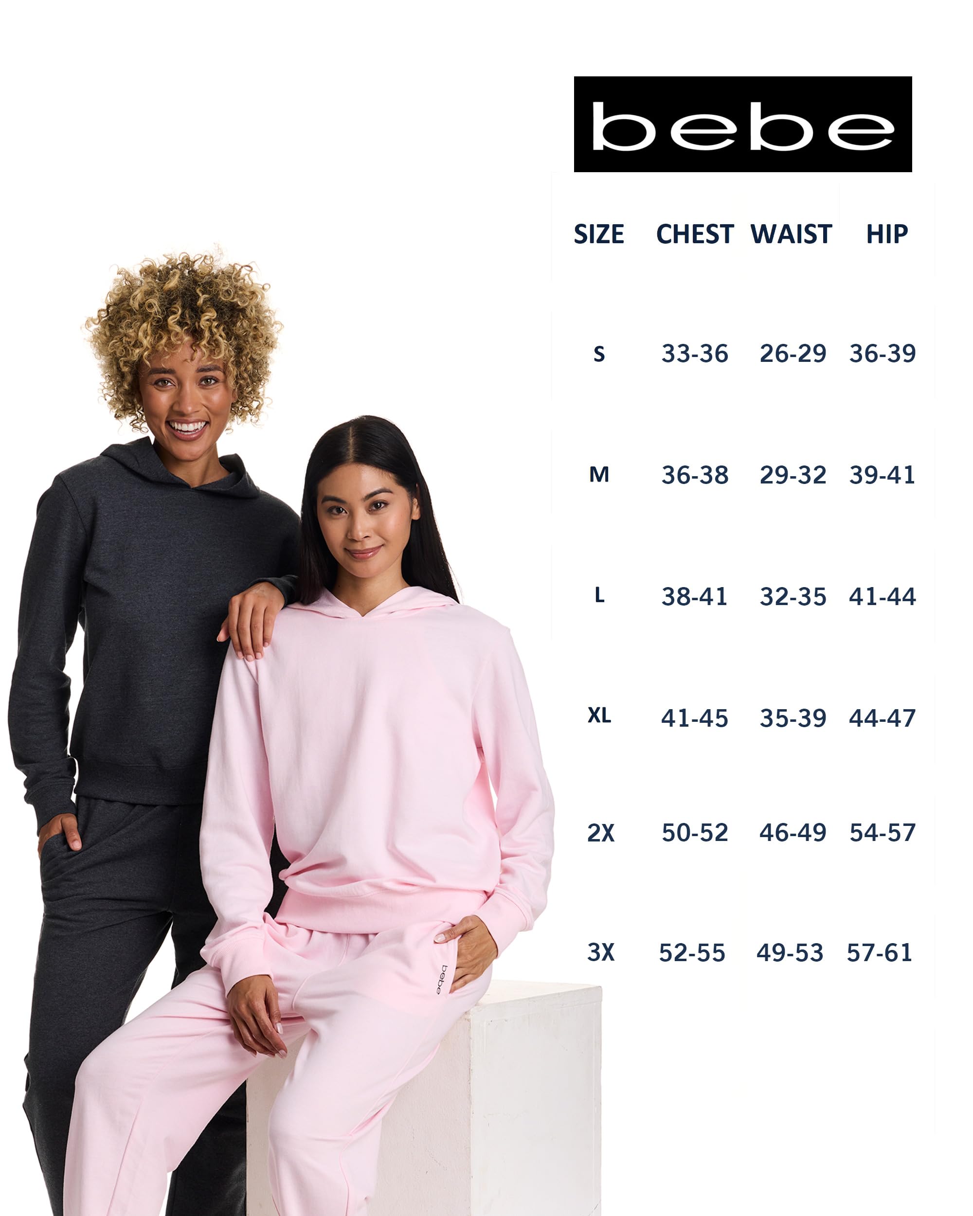 bebe French Terry Hoodie - Black, S