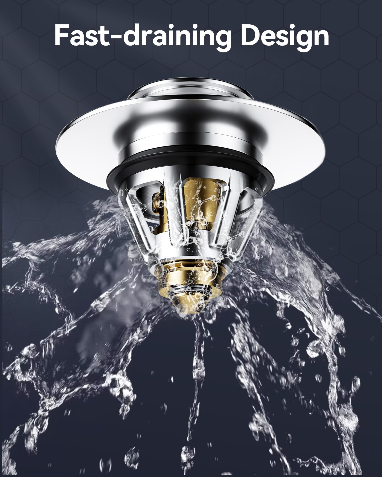 Magichome Tapón Lavabo, tapón de desagüe emergente para Lavabo, tapón de Acero Inoxidable Orificios de desagüe de 34-45 mm, tapón para Lavabo antiatascos con Filtro de desagüe, tapón para Fregadero