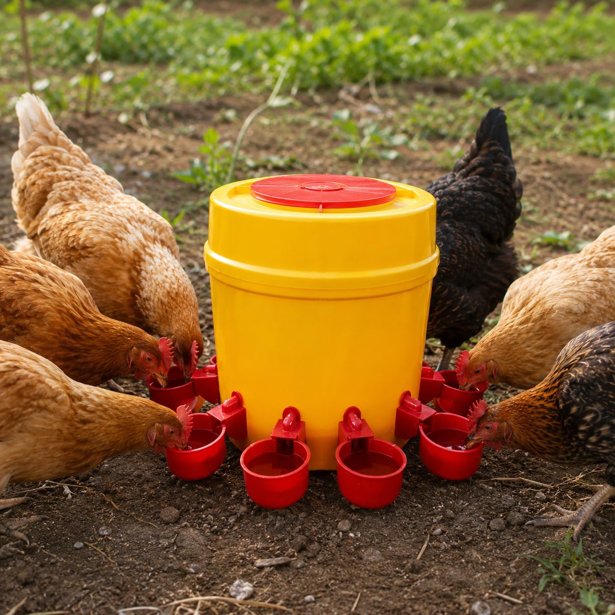 Abbeveratoio per Galline Automatico, 8 Ciotole per Pulcini e Pollame, Durevole, per Piccoli Allevamenti