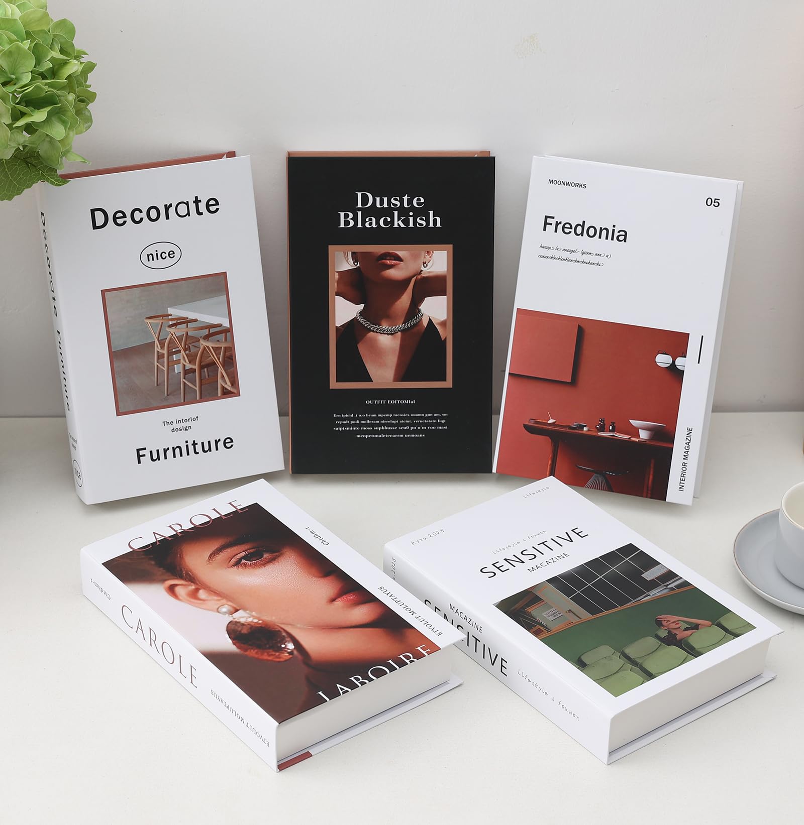 Libros decorativos falsos Luyseyha para estanterías y mesas de centro juego de 5 unidades
