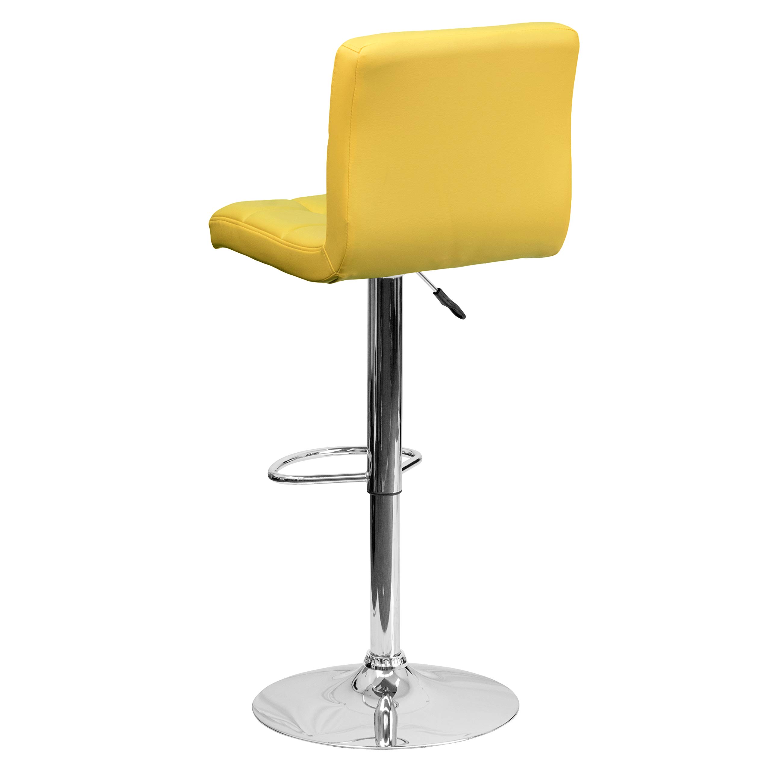 Flash Furniture Alexandra - Set di 2 sgabelli da Bar in Vinile Trapuntato, Altezza Regolabile, con Base cromata