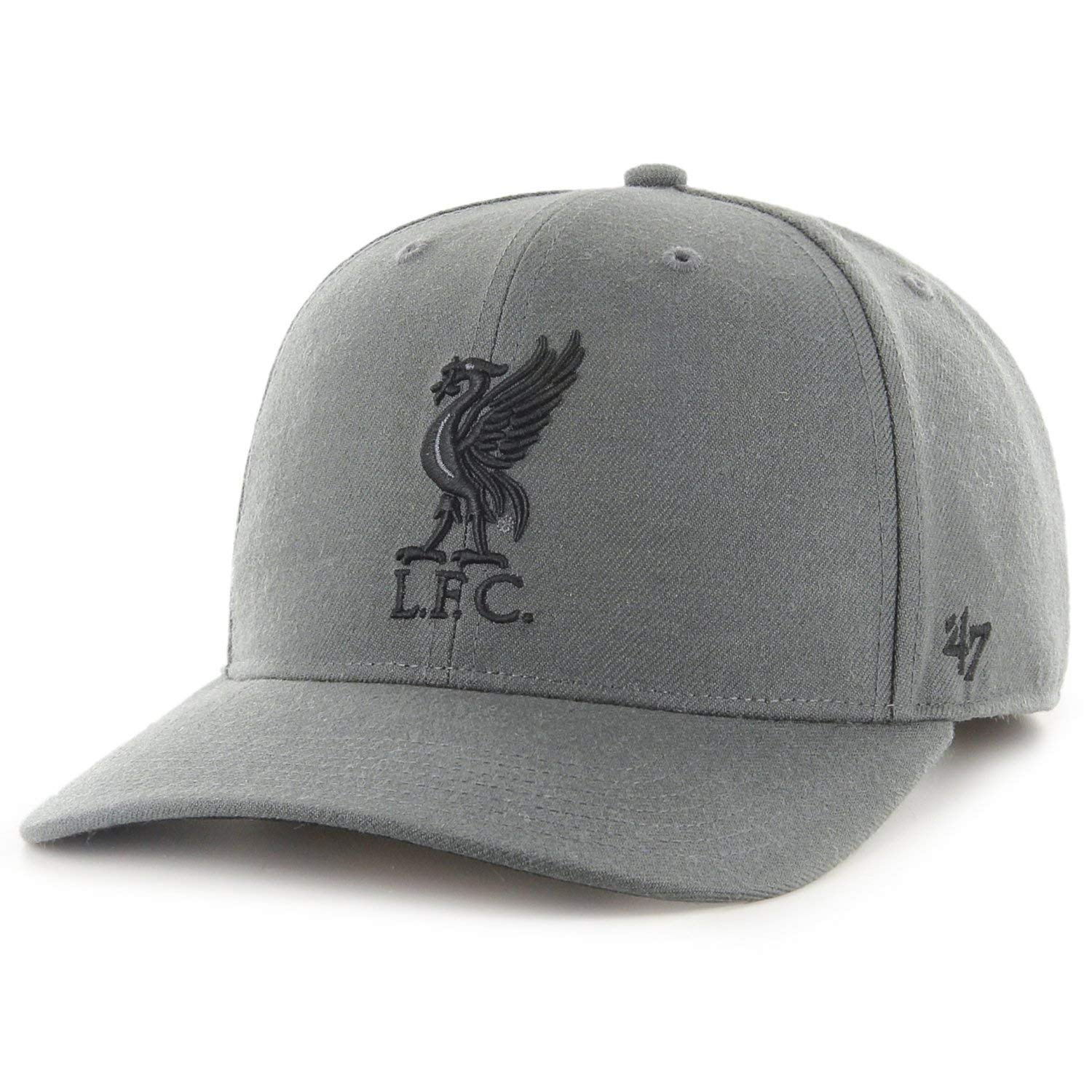Men's Grey 47 Brand Low Profile Cap - Zone Fc Liverpool Charcoal