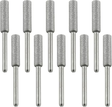 10pcs Chainsaw Sharpener Stone 5/32 Inch 4 mm Chainsaw Bit Sharpener Grinding Stone Chain Saw Sharpening Tool