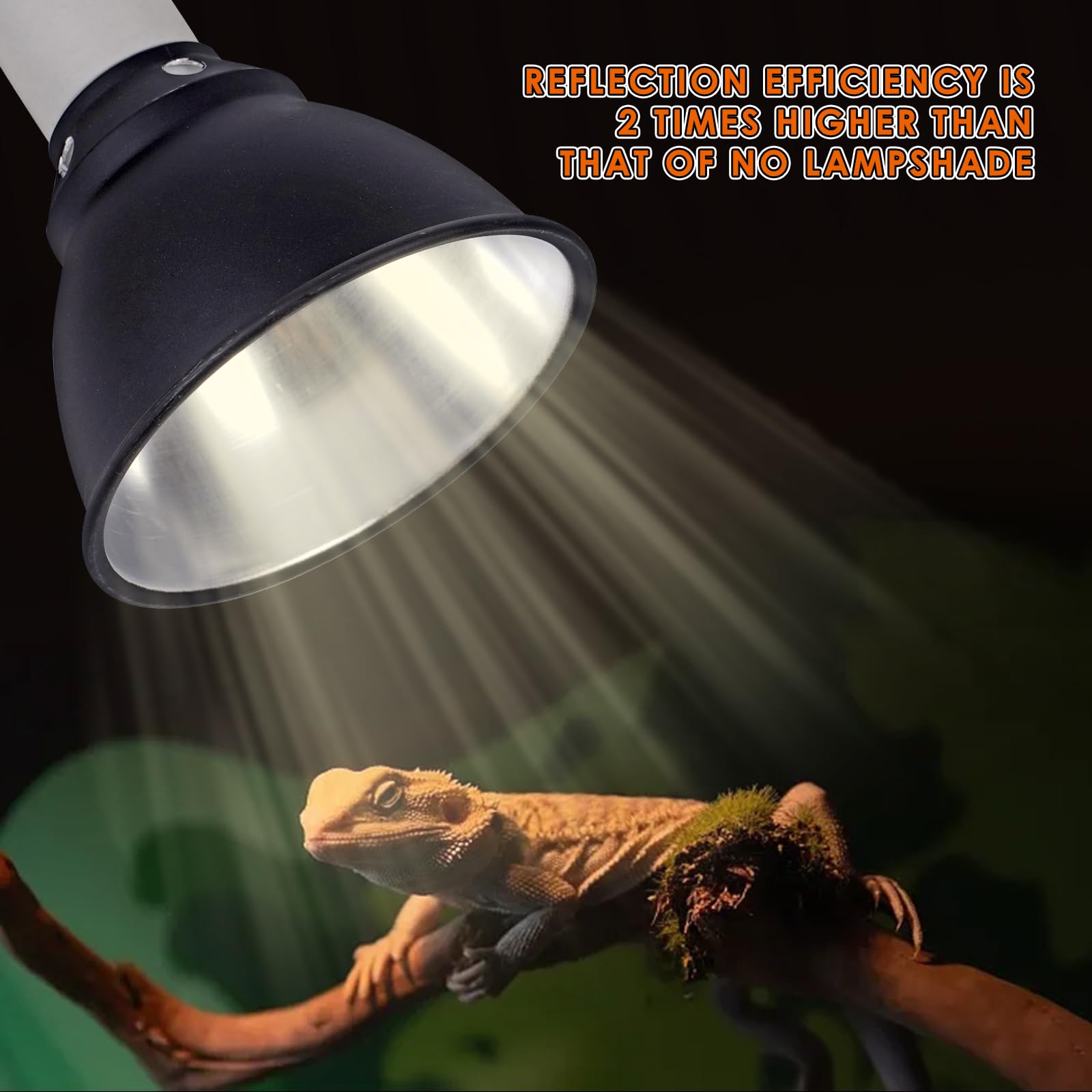 Lampada Riscaldante Per Rettili - 2 Pezzi Da 50W Con Gabbia, Ceramica E27, Regolabile