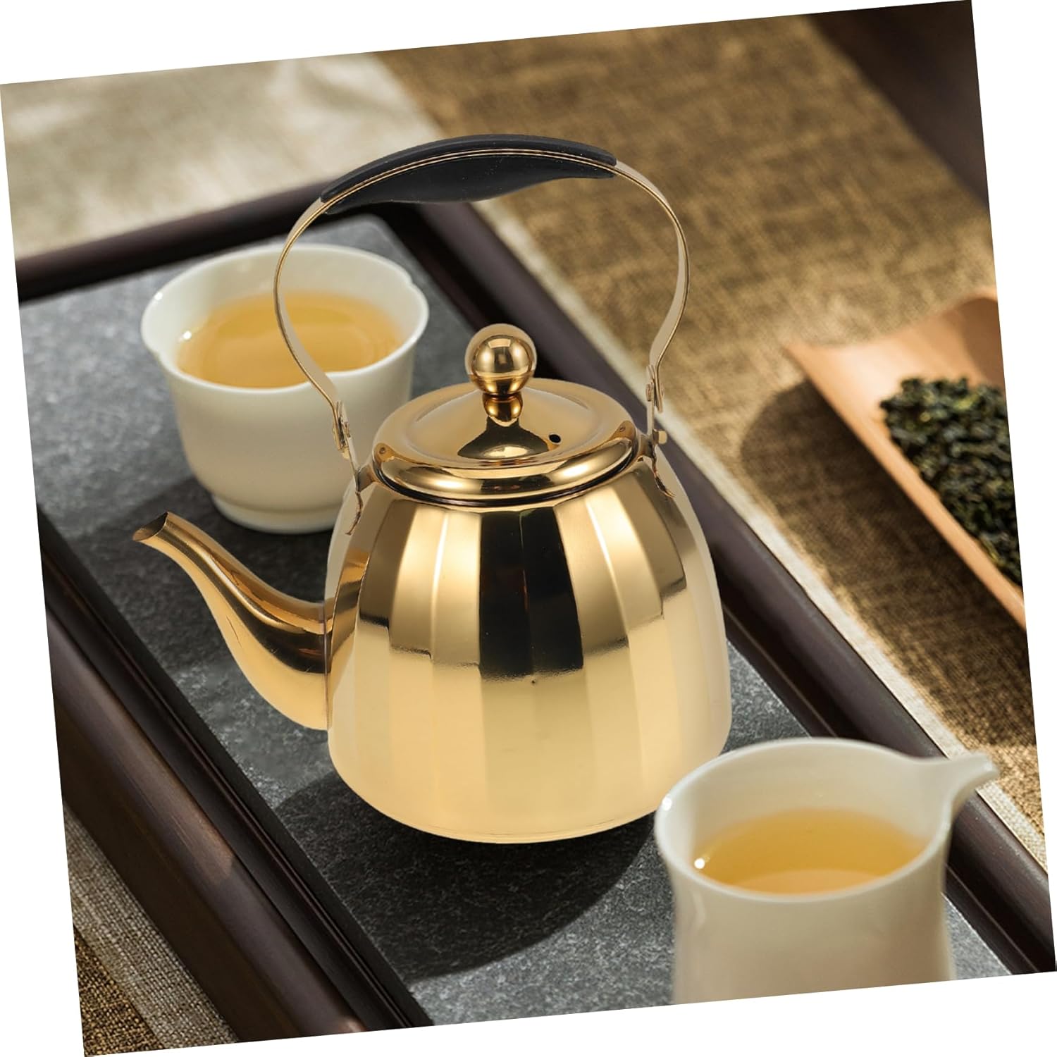 Luxshiny Tea Kettle Strainer Stainless Steel Teapot for Hotel Restaurant Outdoor Boiling Water Tea Pot