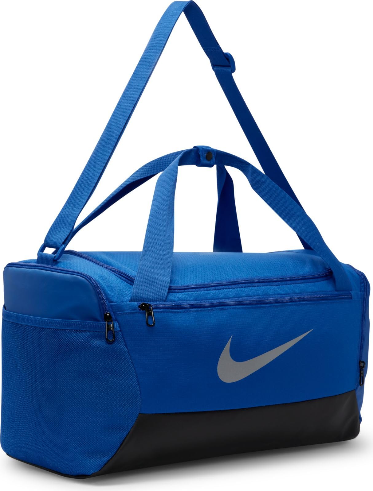 Nike Brasilia DM3976 - Borsa sportiva per allenamento, misura piccola, 41 l, Game Royal/Black/Metallic Silver, 41 L, Sport