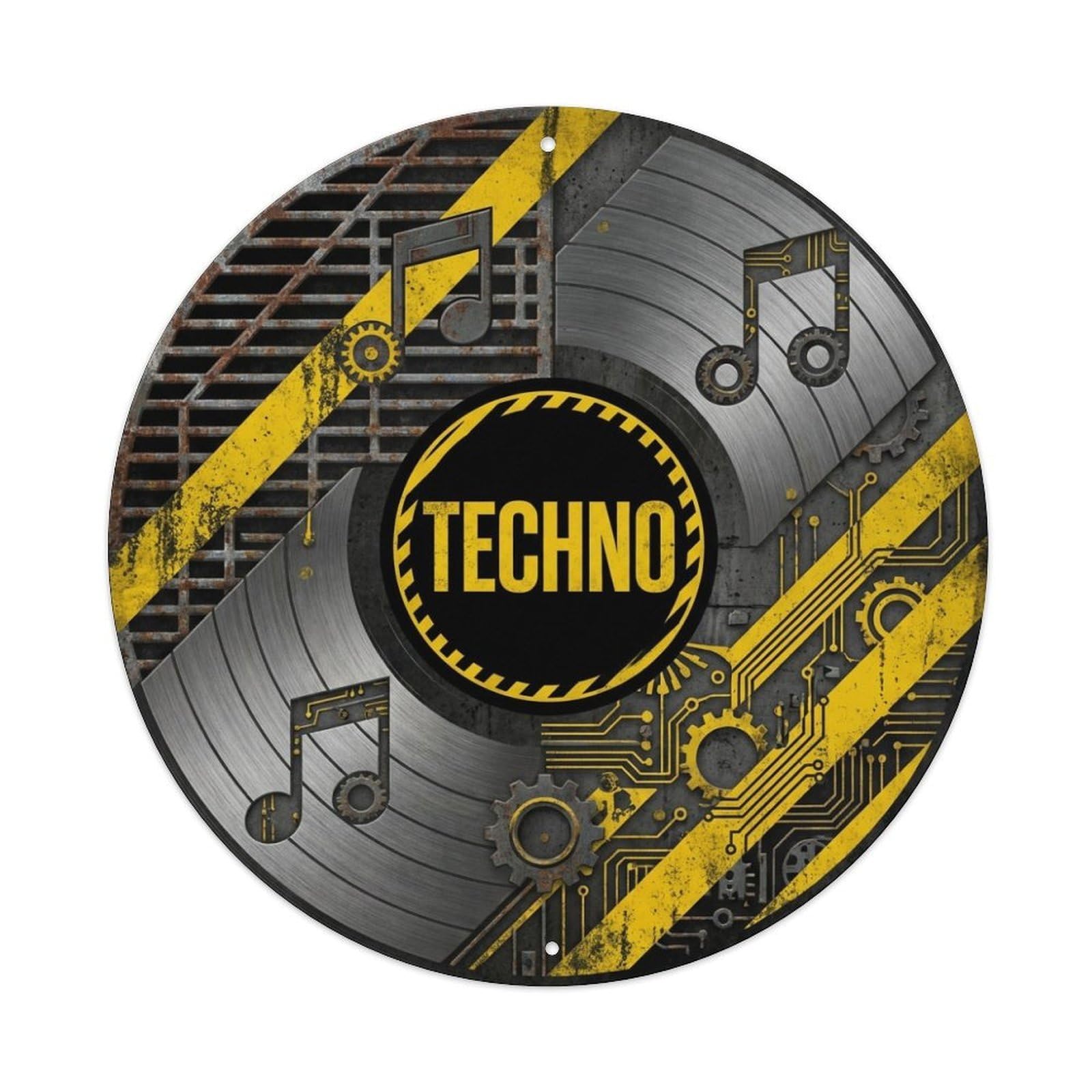 Techno Industrial Electronic Vinyl Records Music Cover Metal Tin Sign