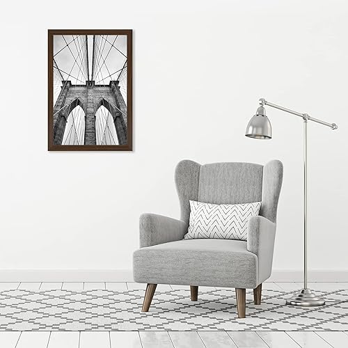 Vista 573 de Americanflat - Marco para póster de 71 x 74 cm con plexiglás pulido, portarretratos negro de madera industrializada, Epic Collection, marco ancho