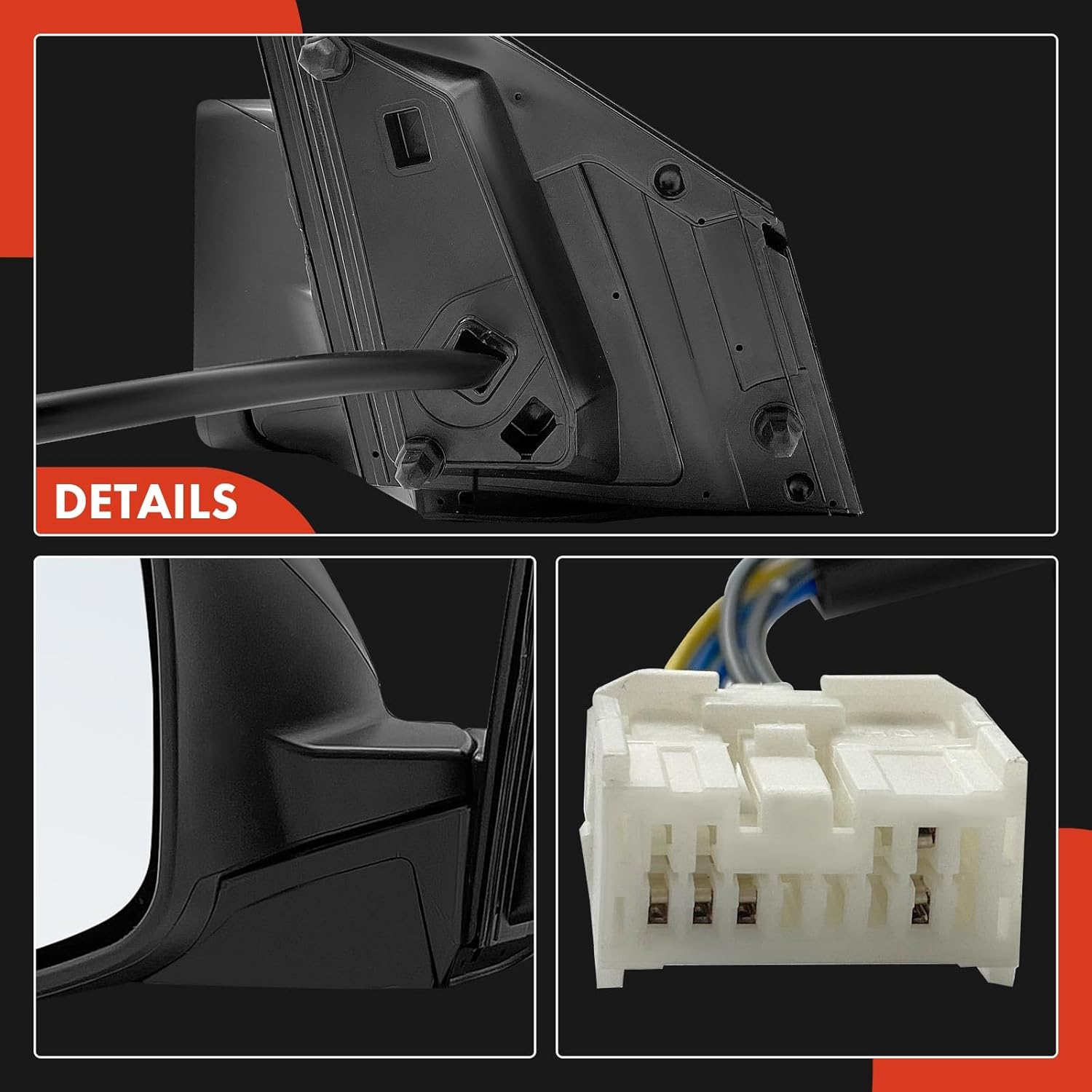 A-Premium Driver Side Power Door Mirror - Compatible with Honda CR-V 2012 2013 2014 2015 2016 - Heated Manual Folding Black Outside Rear View Mirror - Replace# 76208-T0A-A21
