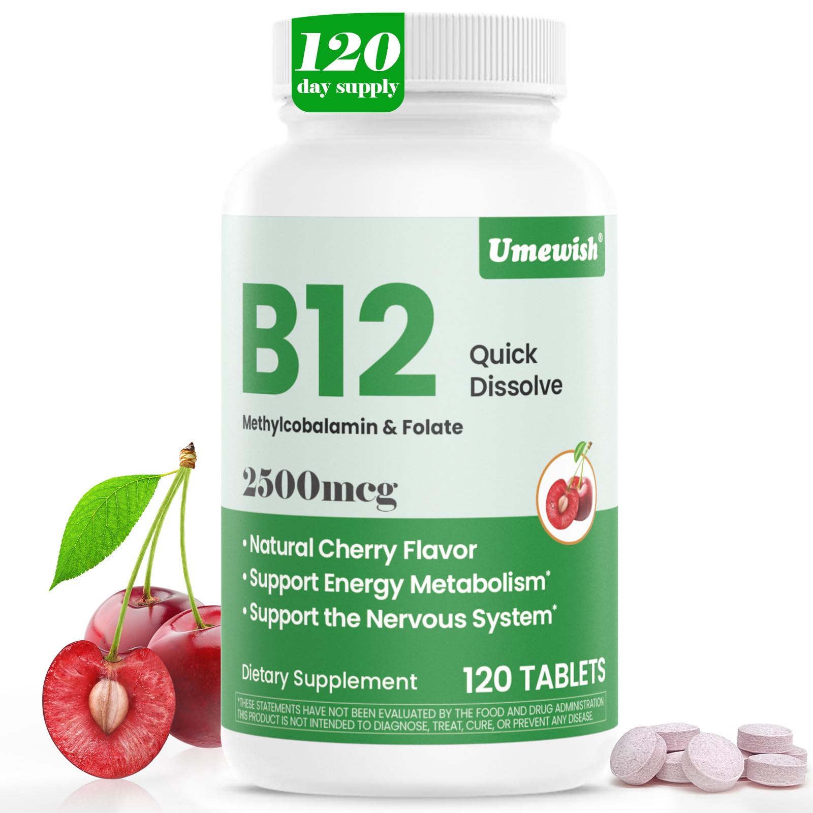 Vitamin B12 Methylcobalamin Sublingual 2500 mcg(4-Month Supply)