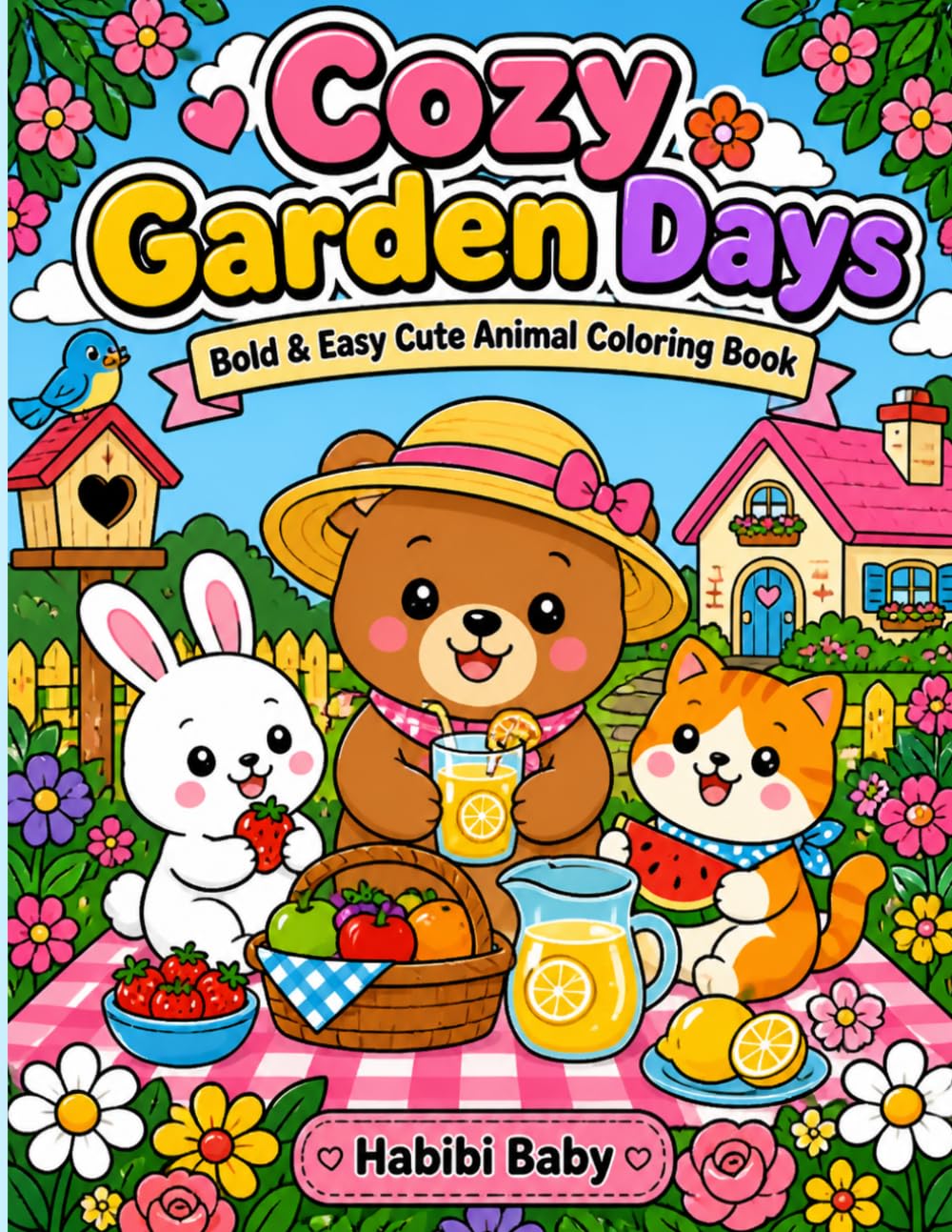 Cozy Garden Days: Bold & Easy Cute Animal Coloring Book (Cozy Little Moments)