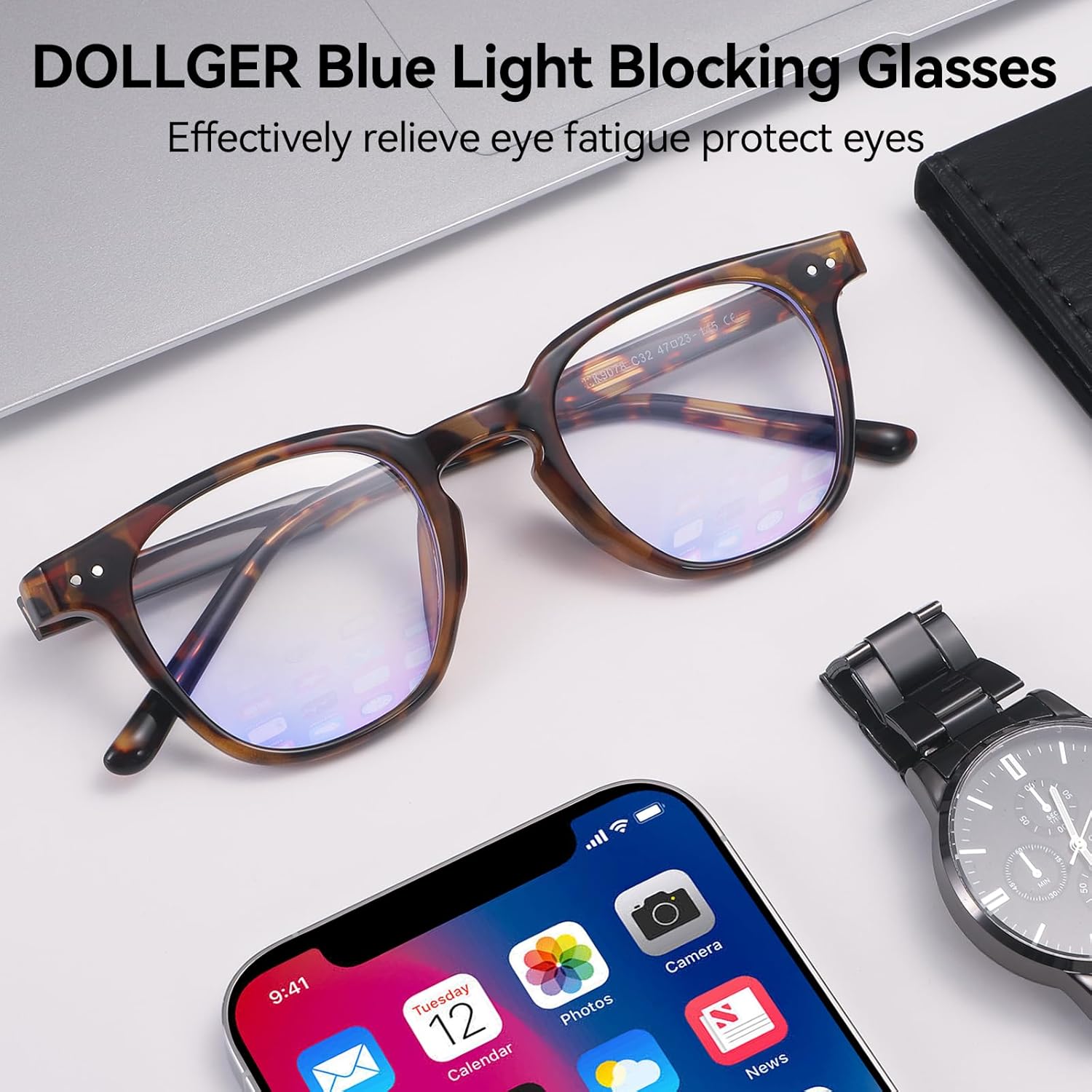 Dollger Square Blue Light Blocking Glasses Women Men Computer Eyeglasses Fashion Light Weight TR90 Blue Light Glasses - Image 7