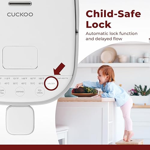 Miniatura 5 de CUCKOO CWP-A501TW  Dispensador y calentador de agua caliente  Dispensación automática y protección contra hervir en seco  Acero inoxidable aislado