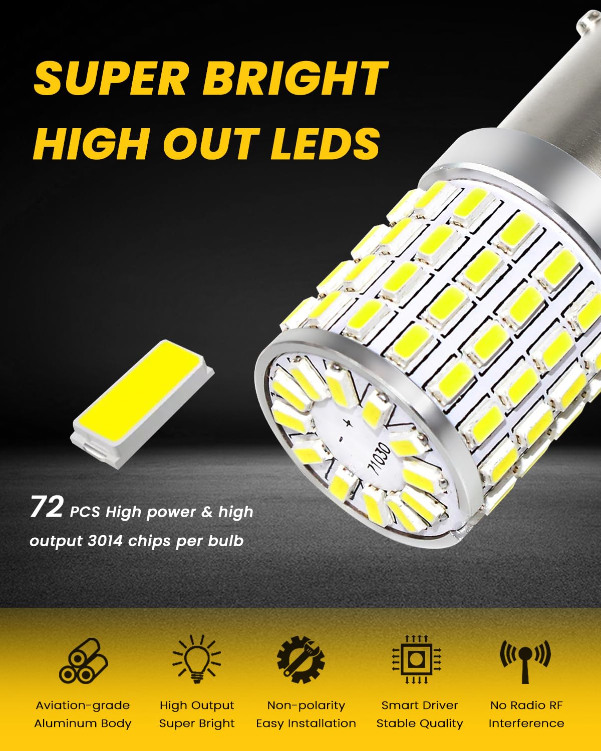 Snapklik.com : 2000 Lumens 7506 1156 LED Reverse Light Bulbs, Super ...