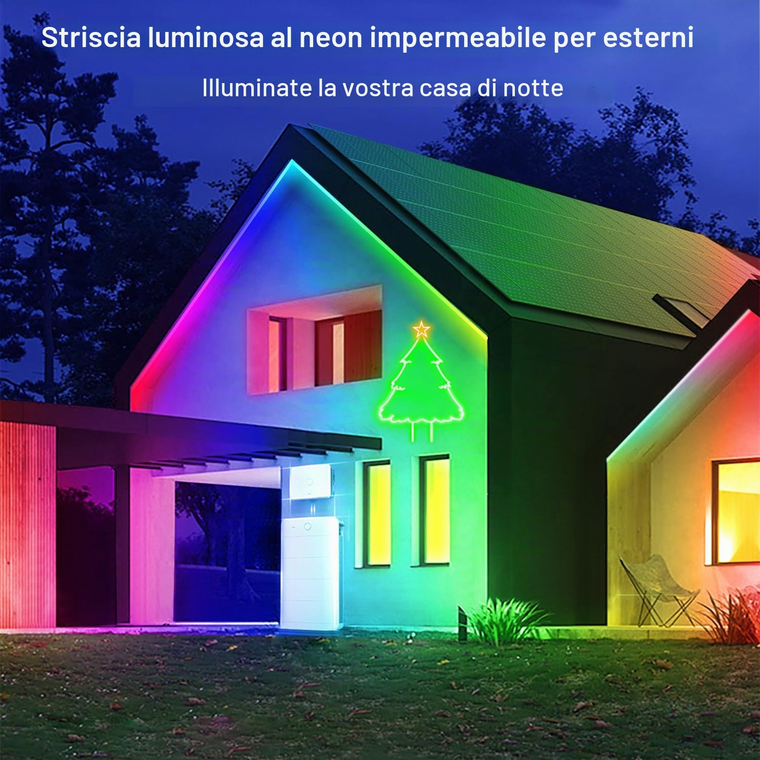 segrass Striscia LED neon da 20 m, con telecomando, controllo app, IP65, impermeabile, flessibile, striscia LED RGB da 24 V, utilizzabile su camera da letto, stanza e decorazione esterna