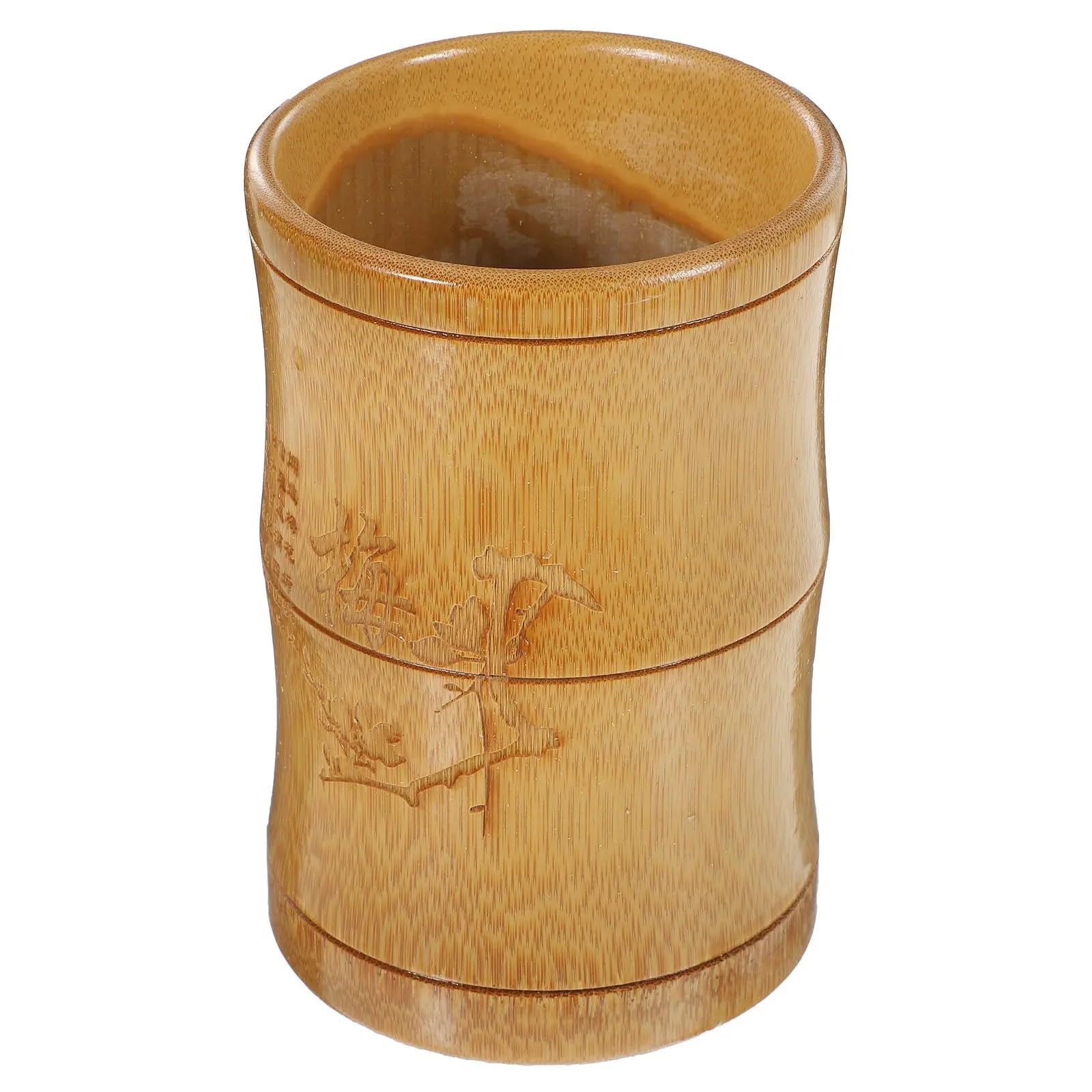 LPACXBYD Bamboo Pen Holder Bamboo Pen Holder Brush Container Vintage Desktop Organizer Desk Stationery Cup