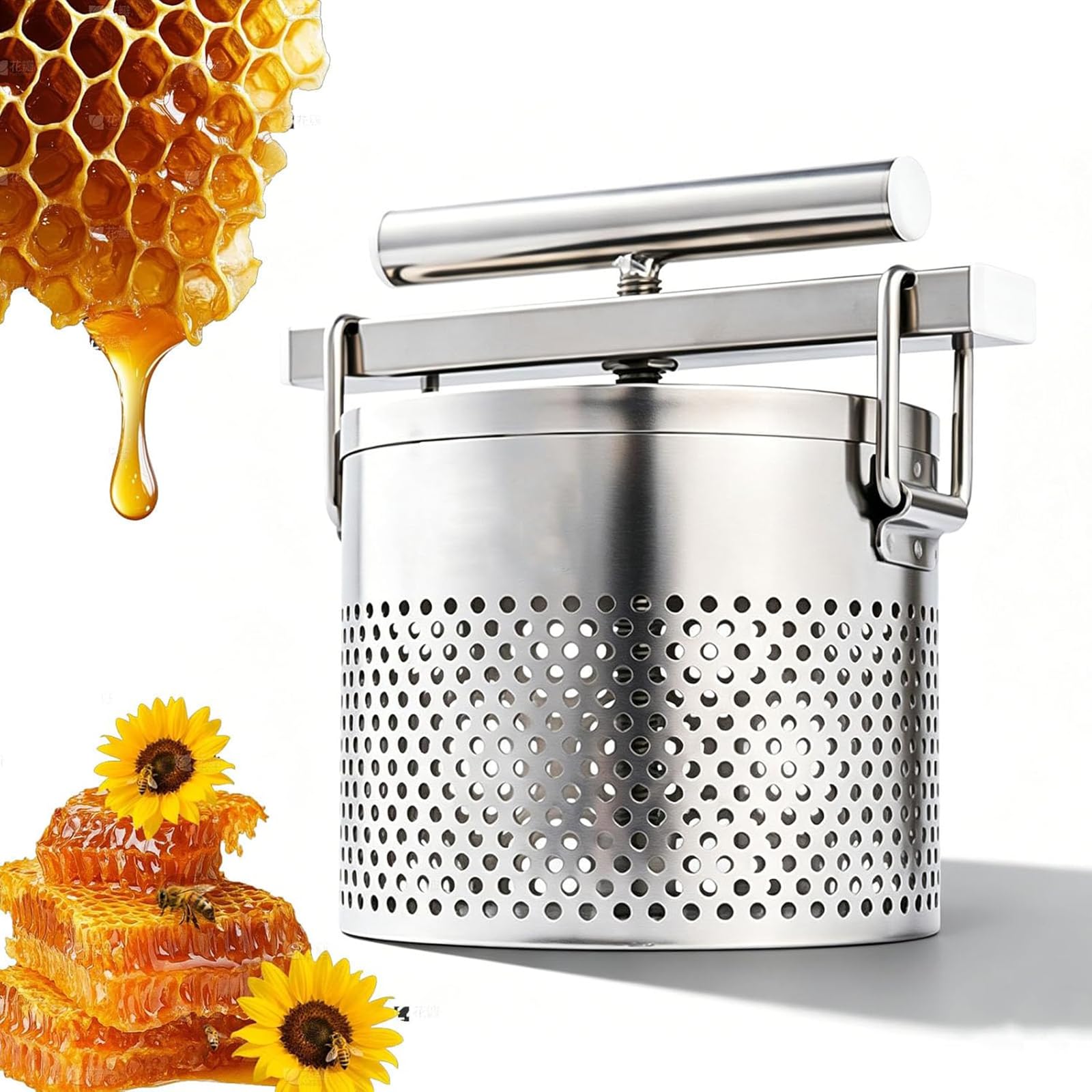 YXZQLOZ Honey press/wax extractor, manual stainless steel honey press, suitable for vegetable, yogurt and oil separation, beeswax, and fruit wine extraction.