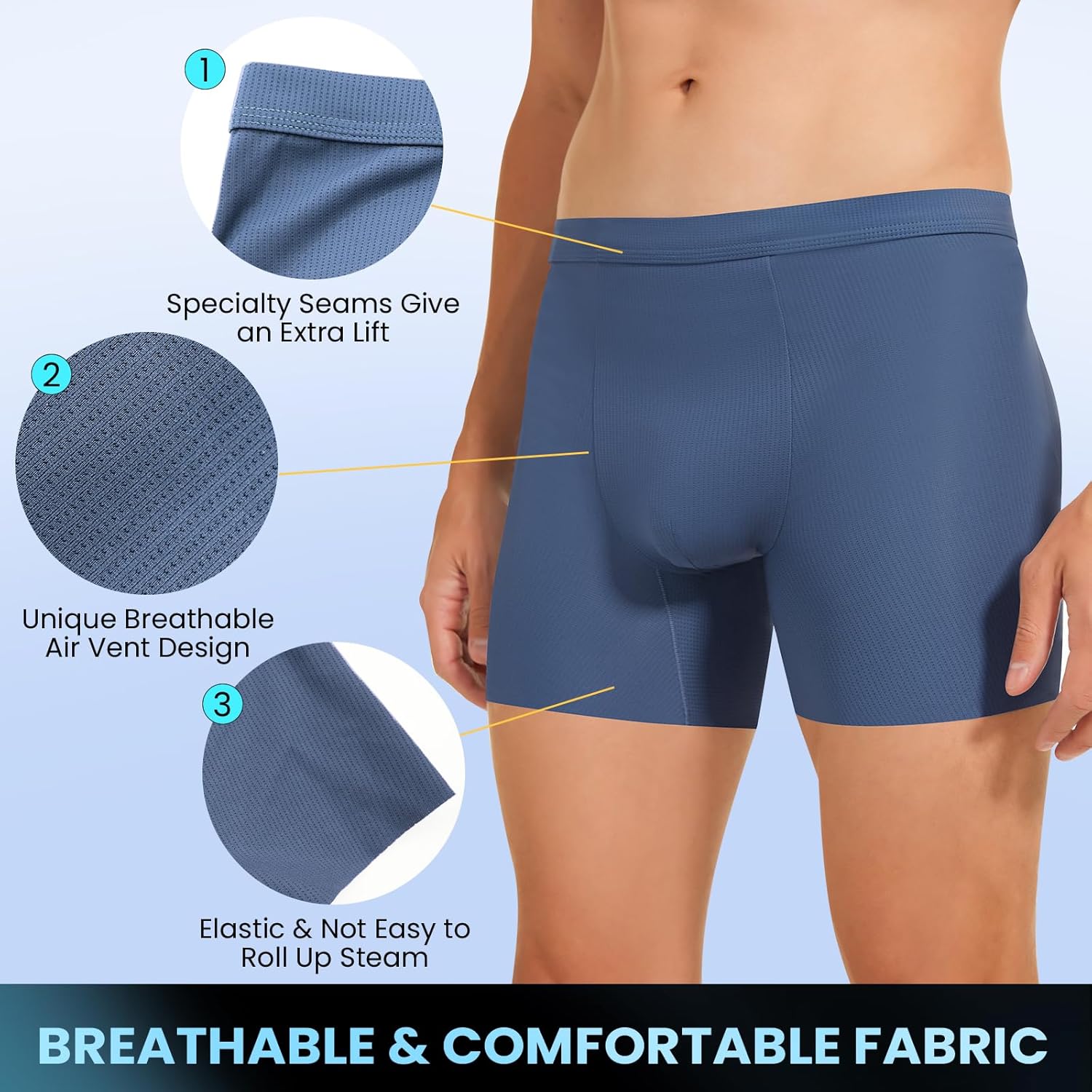 Men's Padded Underwear Boxer Briefs Tummy Control Body Shaper Shapewear Enhance Butt Lifter - Image 4