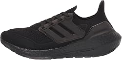 adidas Men's Ultraboost 21 Running Shoes, Black/Black/Bla…