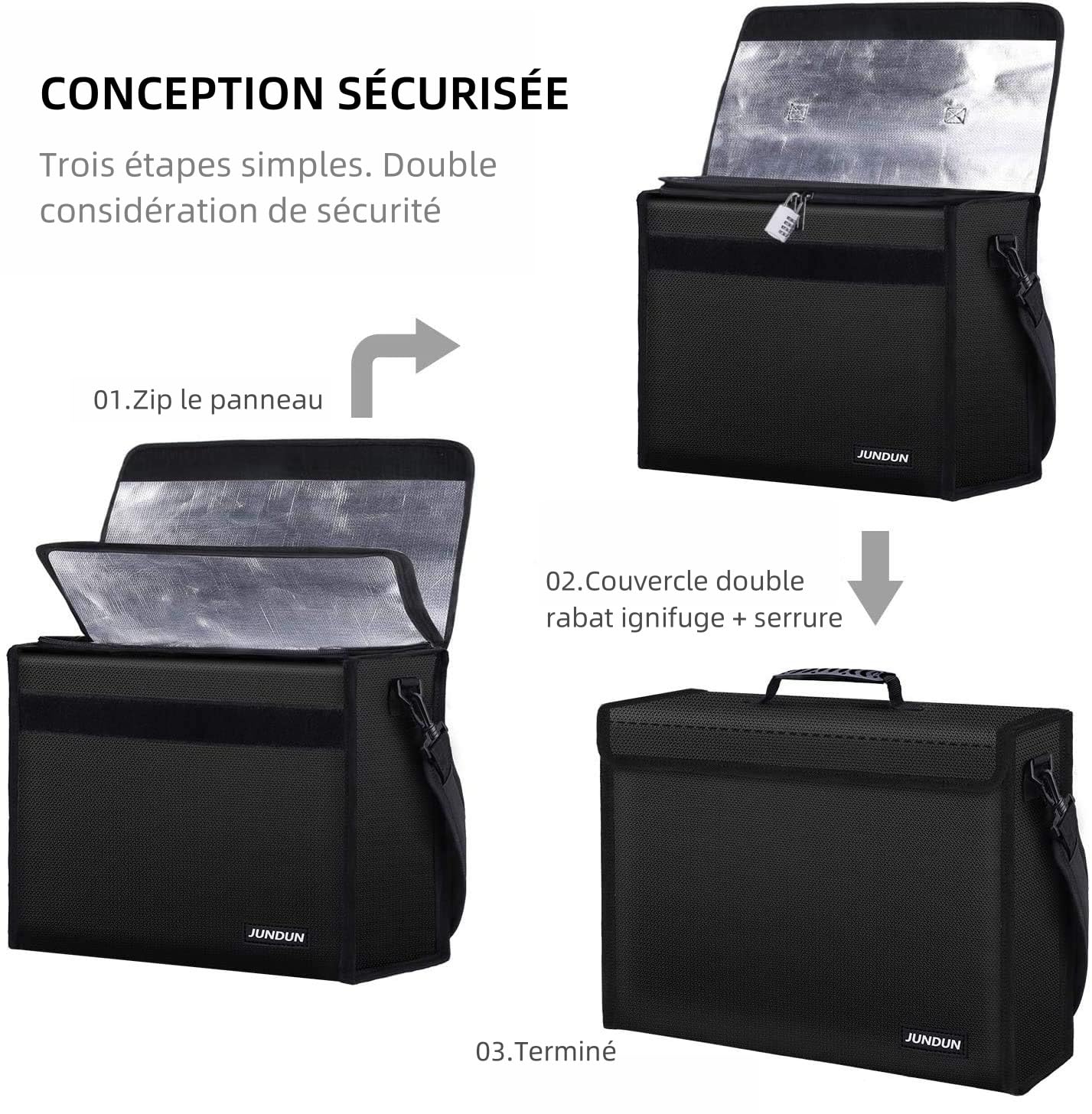 Sac Ignifuge TsunNee - Protection Documents Contre Feu Et Eau