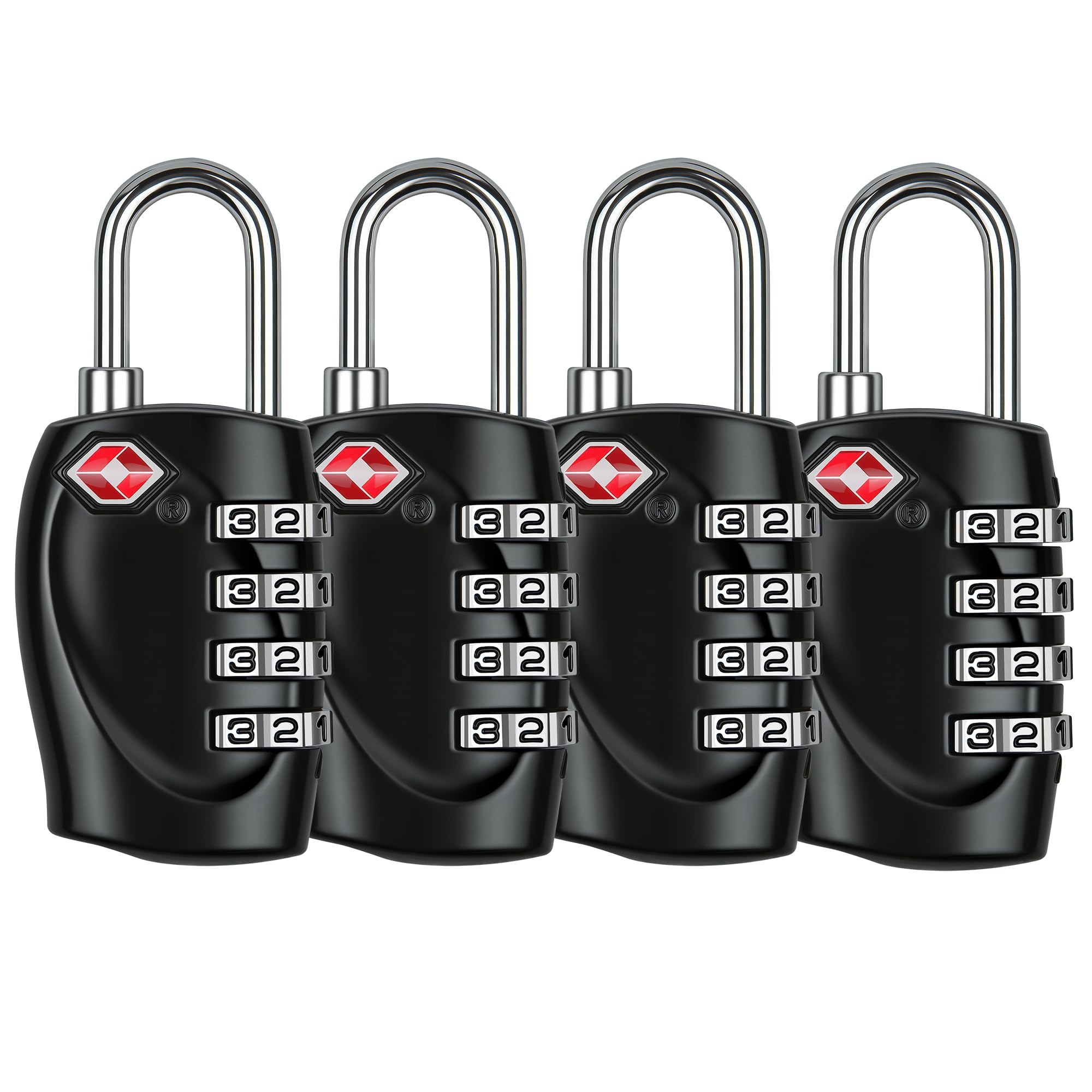 T Tersely （4 Pack）TSA Approved Luggage Combination Locks, 4 Digit Combination Padlock with Alloy Body TSA Lock for Travel Bag, Suit Case, Lockers, Gym, Bike Locks or Other