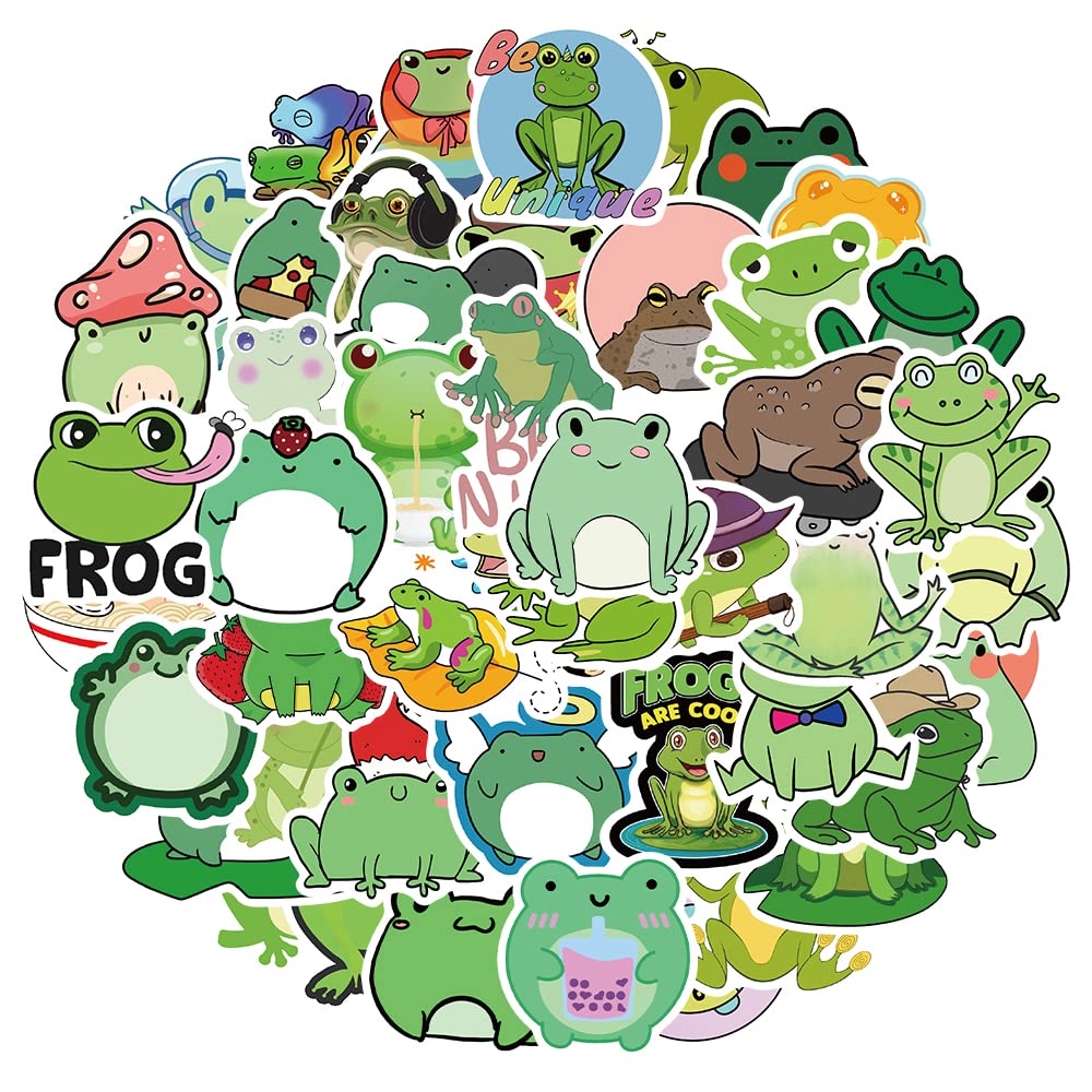 Frog Stickers For Kids 50 Random Adorable Green Frog Stickers, Cute ...