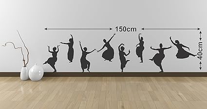 HAPPYSTICKY Classical Dance Large Vinyl Wallsticker for Home Decoration (150 cm x 40 cm) 57-HAP-LM-2309