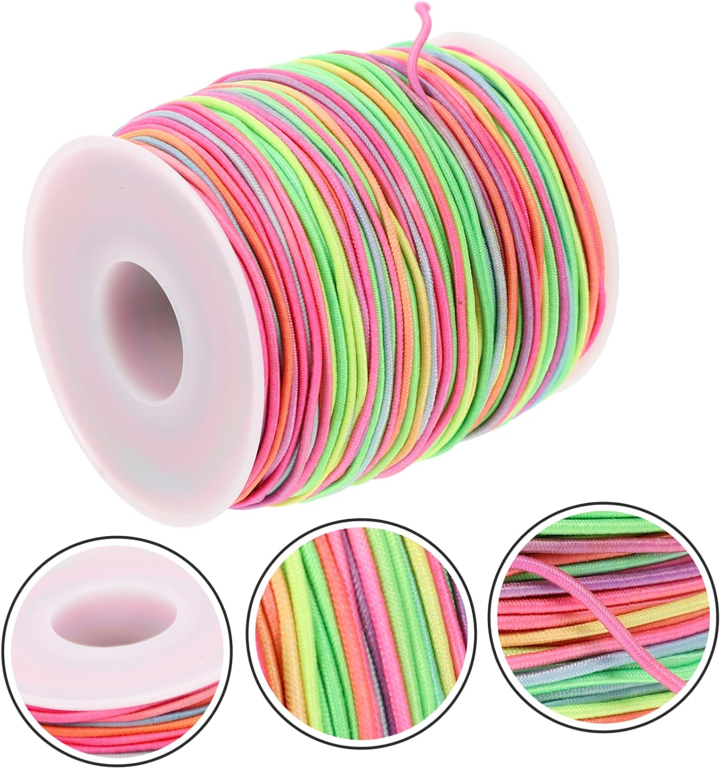 STOBOK 2rolls Elastic Cord for Jewelry Making Stretchy Bracelet String Beading Thread for Necklaces Bracelets and Crafts Easy to Use and Store