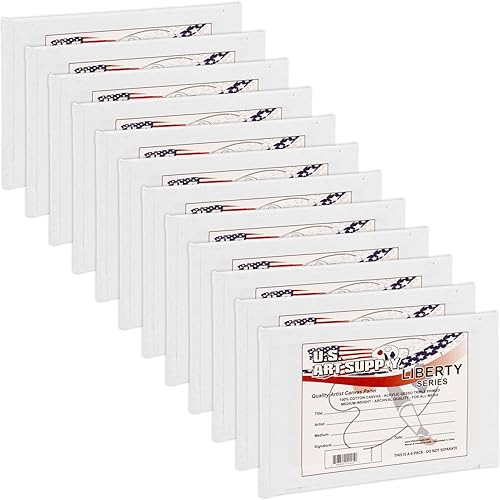 US Art Supply - Paquete de 12 tableros de lienzo para pintura de 8 x 10 pulgadas, calidad artística profesional, libre de ácidos (1 caja completa de