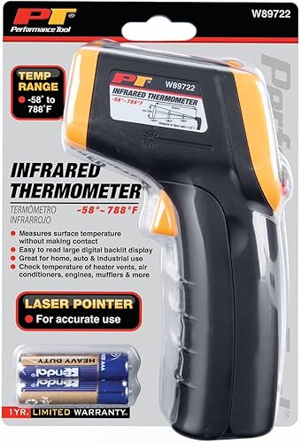 Miniatura 4 de Performance Tool Termómetro infrarrojo sin contacto del laser de W89722 Digitaces, naranja y negro con relación del punto 121