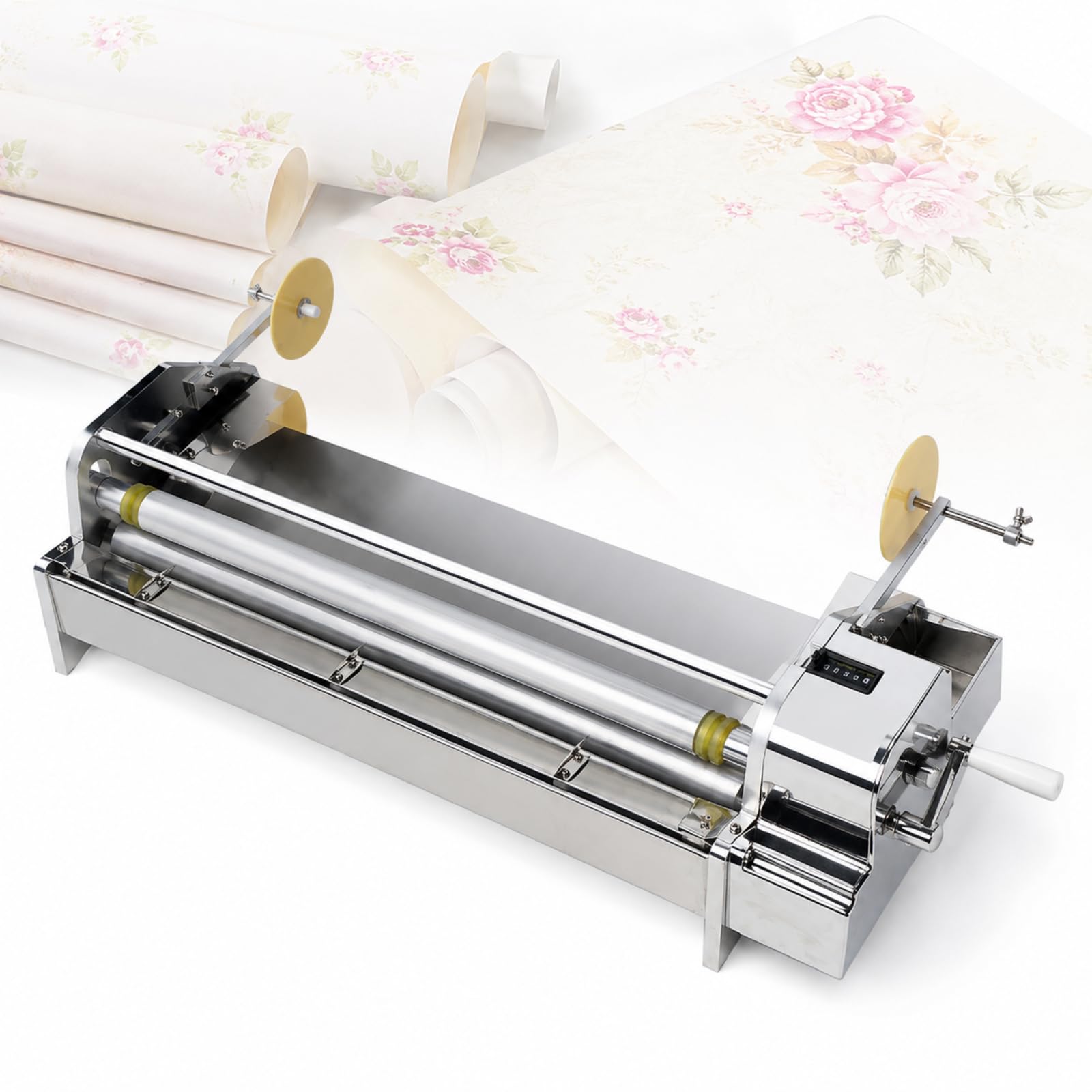 BOOZXCV Hand-cranked Wallpaper Operated Glue Applicator, Manual Wallpaper Glue Applicator, Hand Cranked Coater With Stainless Steel Body, Stable Stand And Smooth Brushing For Wall (53cm)