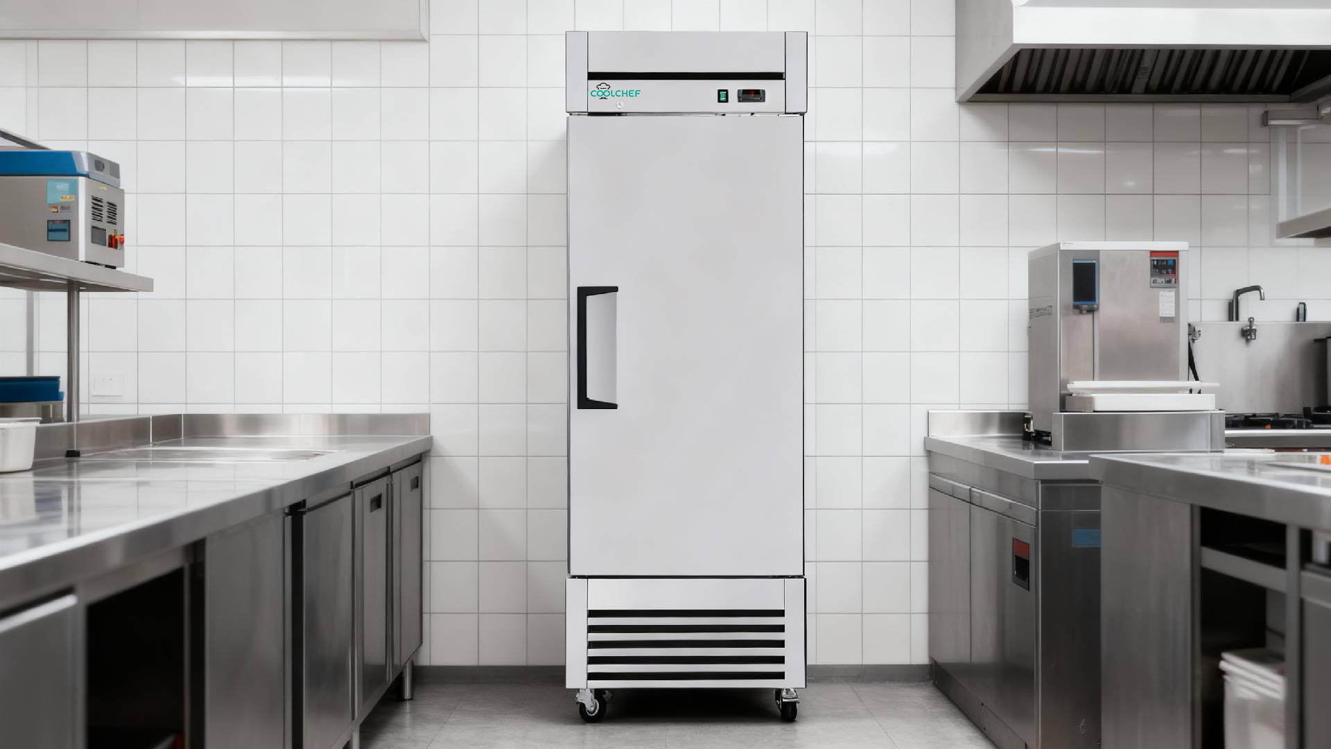Image of COOLCHEF 27 inch Commercial Refrigerator, 23 Cu. Ft Stainless Steel Upright Reach-in Fridge, 33℉~40℉, 3 Adjustable Shelves