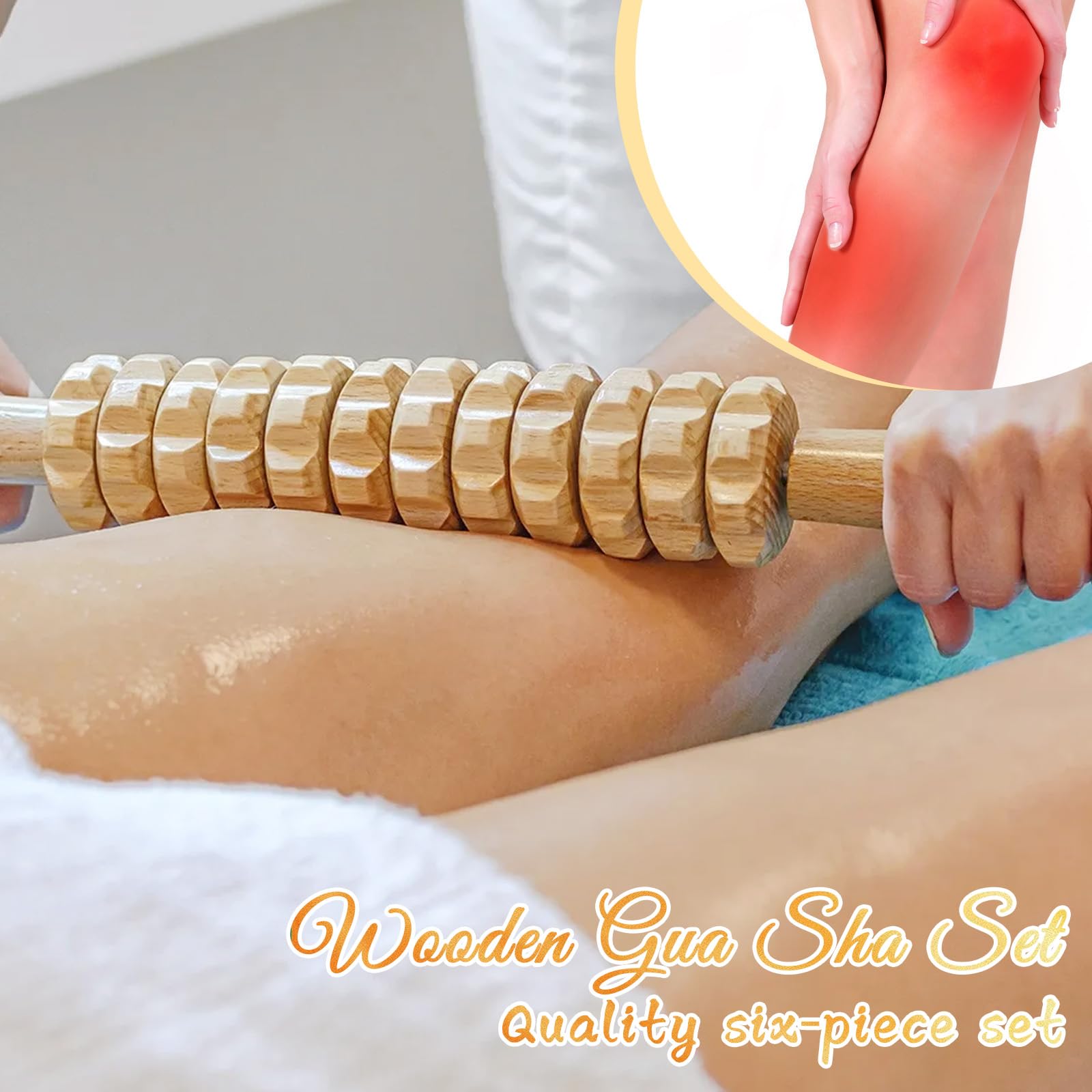 Outils de massage thérapeutique du bois pour le contour et la mise en forme du corps, kit de madérothérapie avec masseur de drainage lymphatique, outils de sculpture du corps en bois, rouleau de