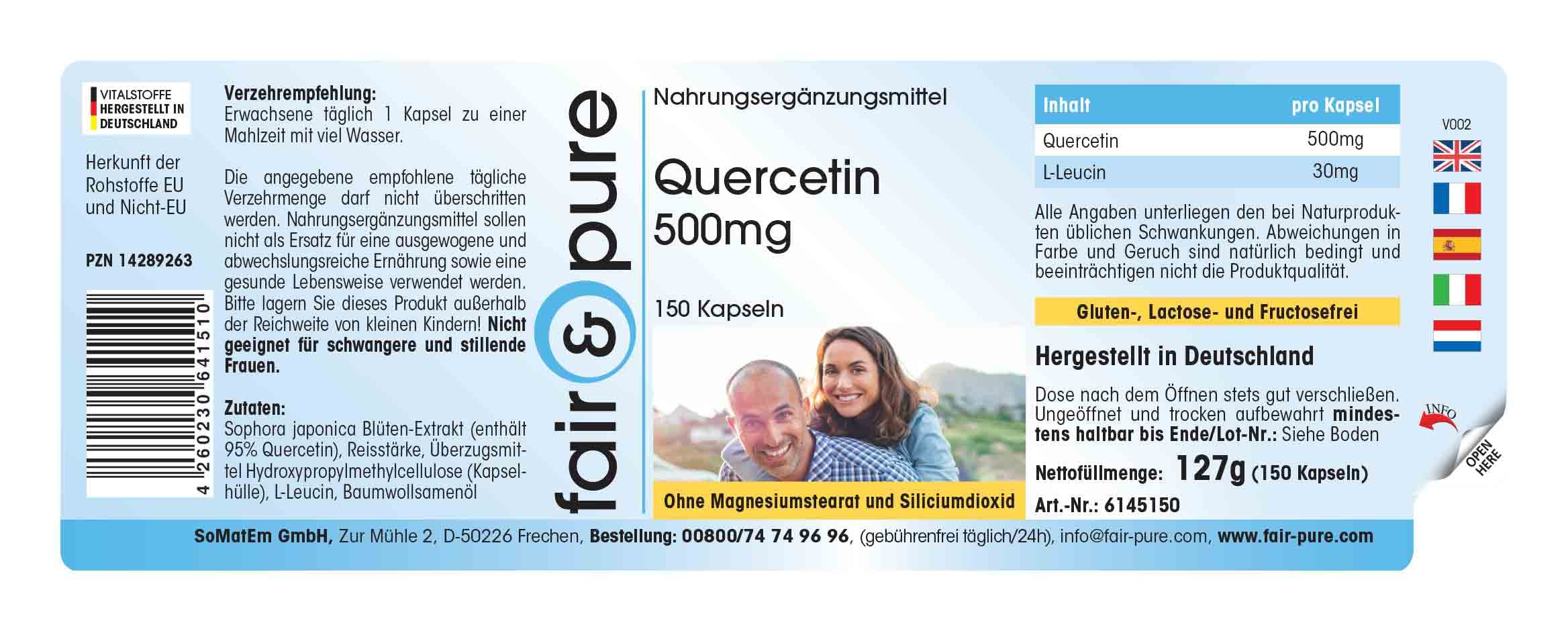 Fair & Pure® - Quercétine 500mg - 150 gélules