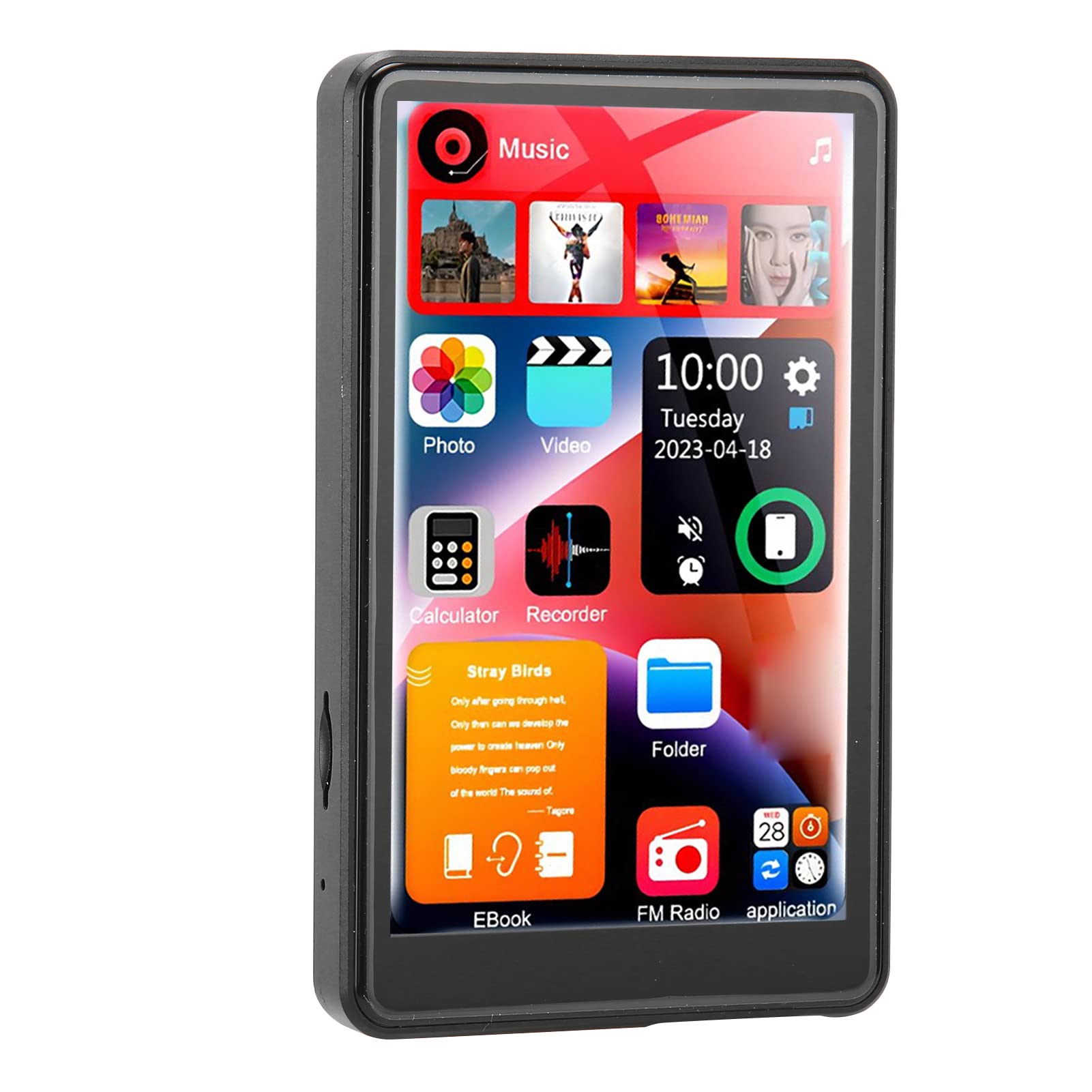 X20 - Reproductor de música MP3 de 4.0 pulgadas, Bluetooth 5.0, reproductor de audio digital portátil para amantes de la música con almacenamiento de 16 GB (negro)