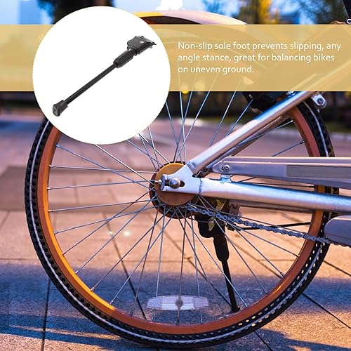 Miniatura 3 de Garneck Soporte de bicicleta 2 agujeros plegable Soporte de bicicleta de acero solo lado Kickstand para bicicleta de montaña Bicicleta de carretera
