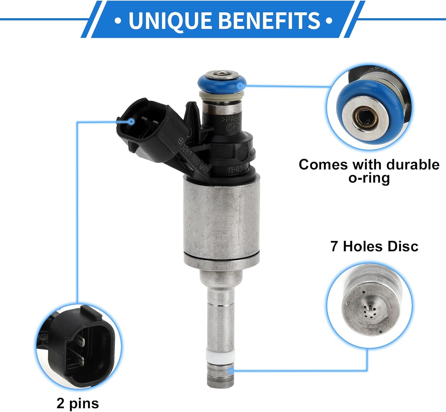 1 Pc Fuel Injector for Nissan Juke 1.6t 2011-2017 No.166001KC0A/16600-1KC0B Flow Match Black Fuel Nozzle