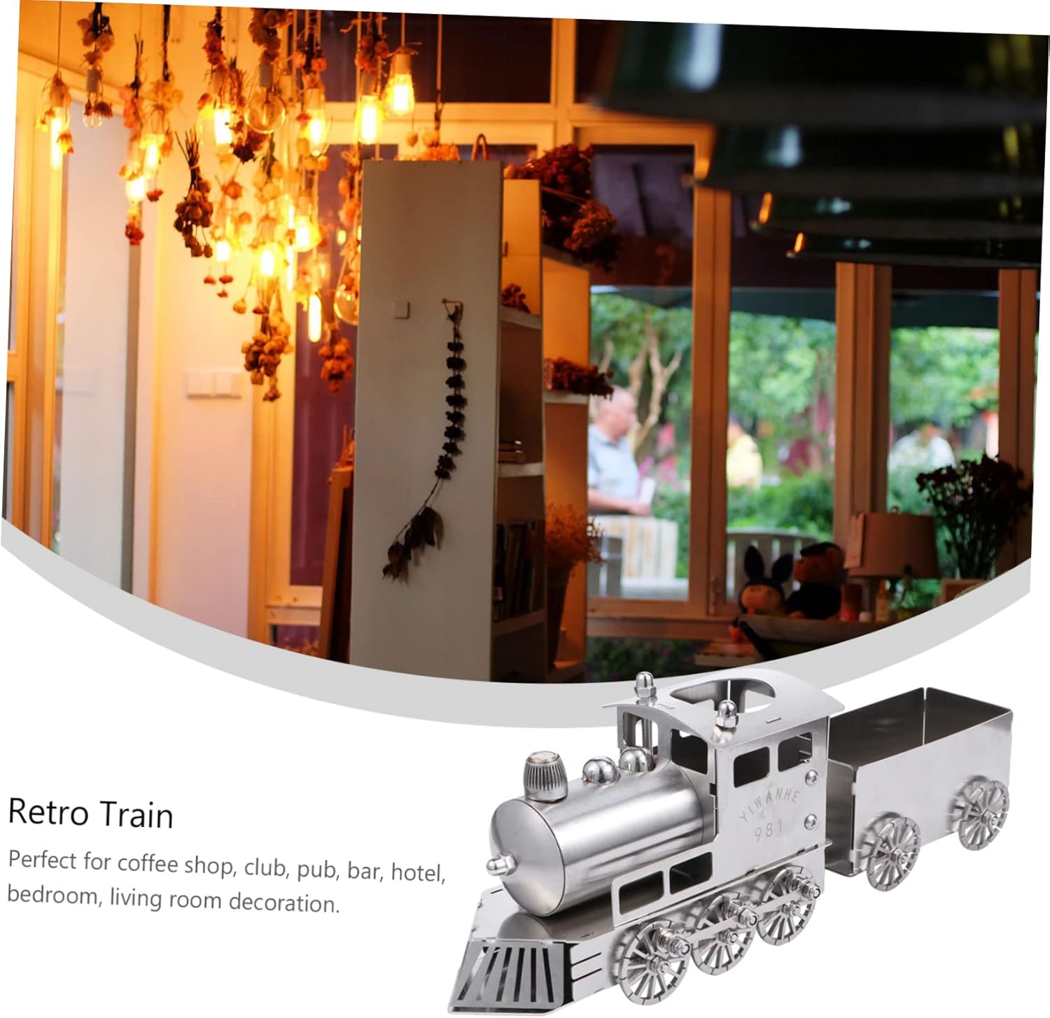 BESPORTBLE 1Set Retro Steam Train Model Unique Desktop Train Ornament for Home Office Decor Stylish Design Collectors Includes Engine Carriage