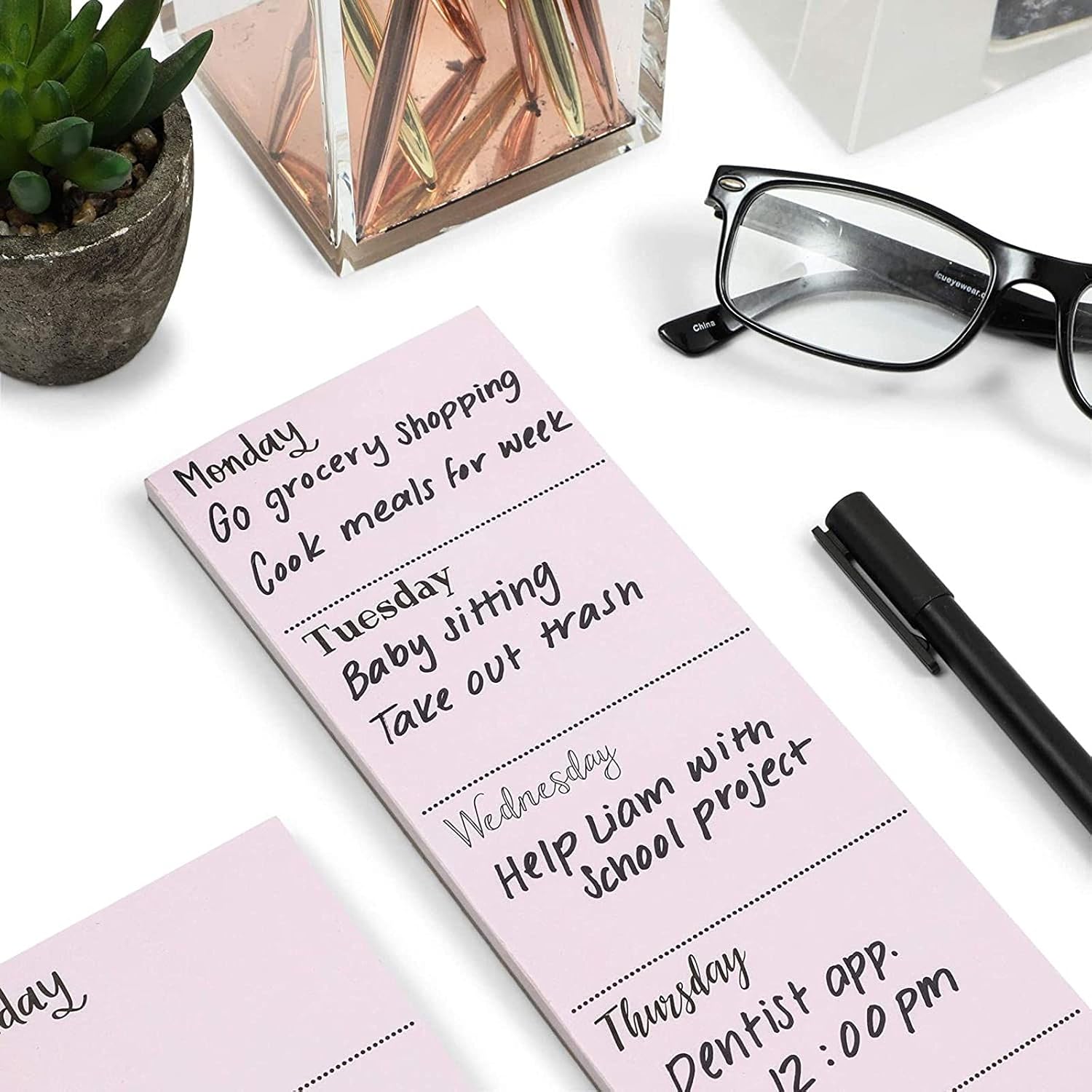 Amazon.com : Vertical Weekly Planner Sticky Notes (Pink, 3 x 11 Inches ...