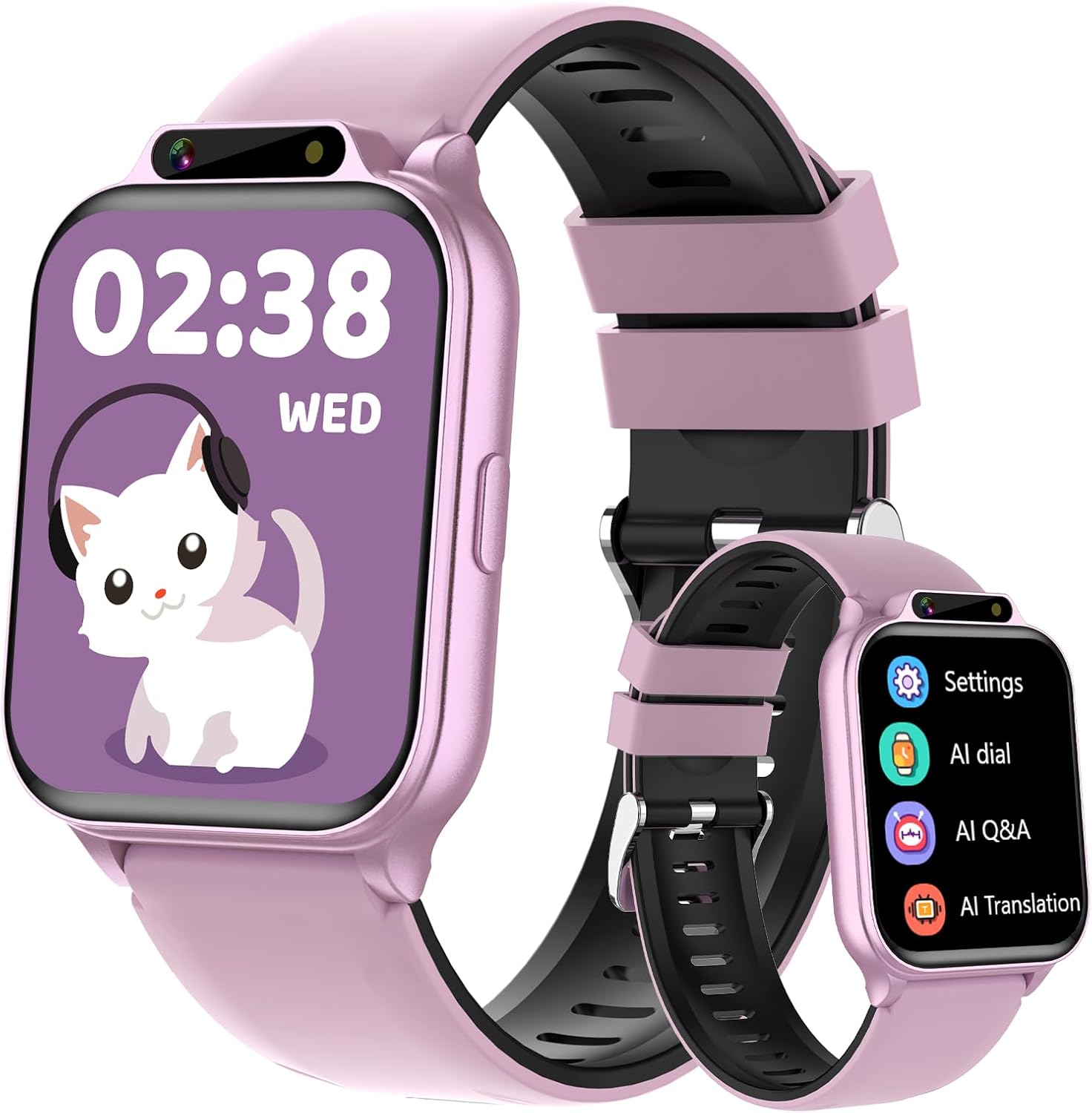 Smart Watch for Kids, Waterproof Smartwatches with Heart Rate, Sleep Monitor, Built-in AI(Translation/Q&A/Watch Face), Fitness Tracker with Pedometer, Alarm Clock, Gift for 3-12 Years Old Boys Girls