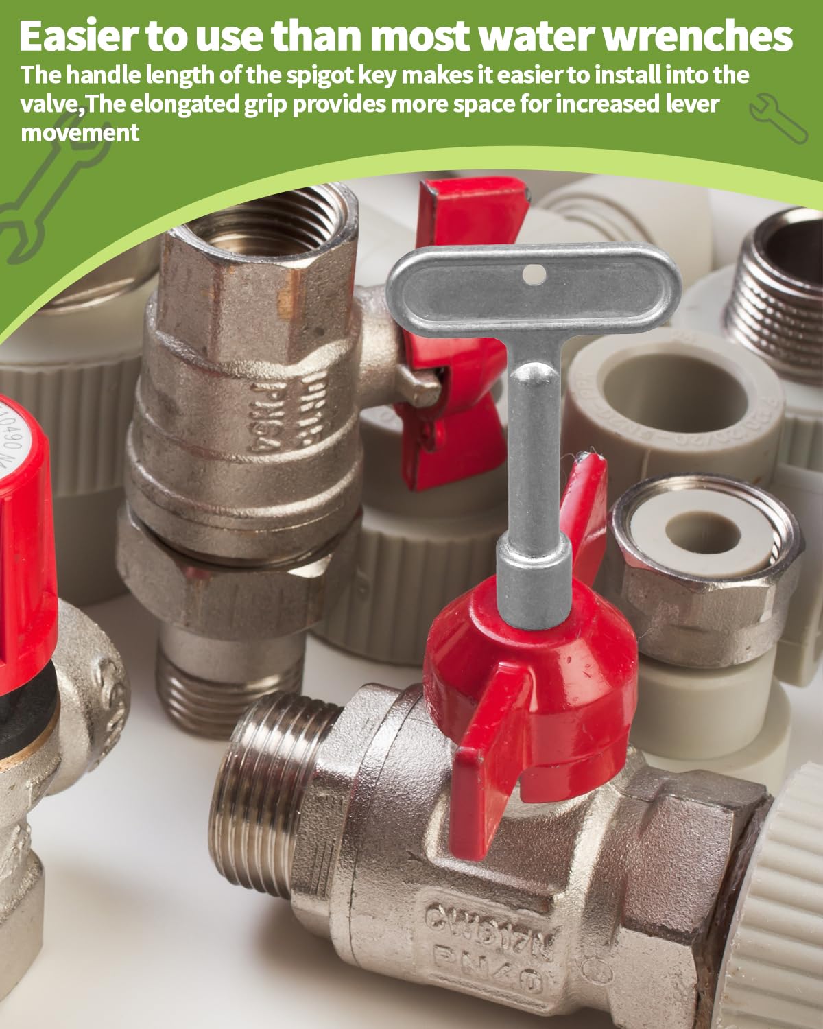 Klucz hydrauliczny 3/20.3 cm, kompatybilny z Zurn P1300-PART-13-KEY Z1300, narzędzie do odcinania klucza wodnego do hydrantu ściennego, blokada kranu zewnętrznego, zawory węża zewnętrznego, klucz do