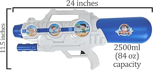 Miniatura 7 de Pistolas de agua extra grandes para niños, súper pistola de chorro de agua de alta capacidad, gran tamaño y largo alcance de tiro, pistola de