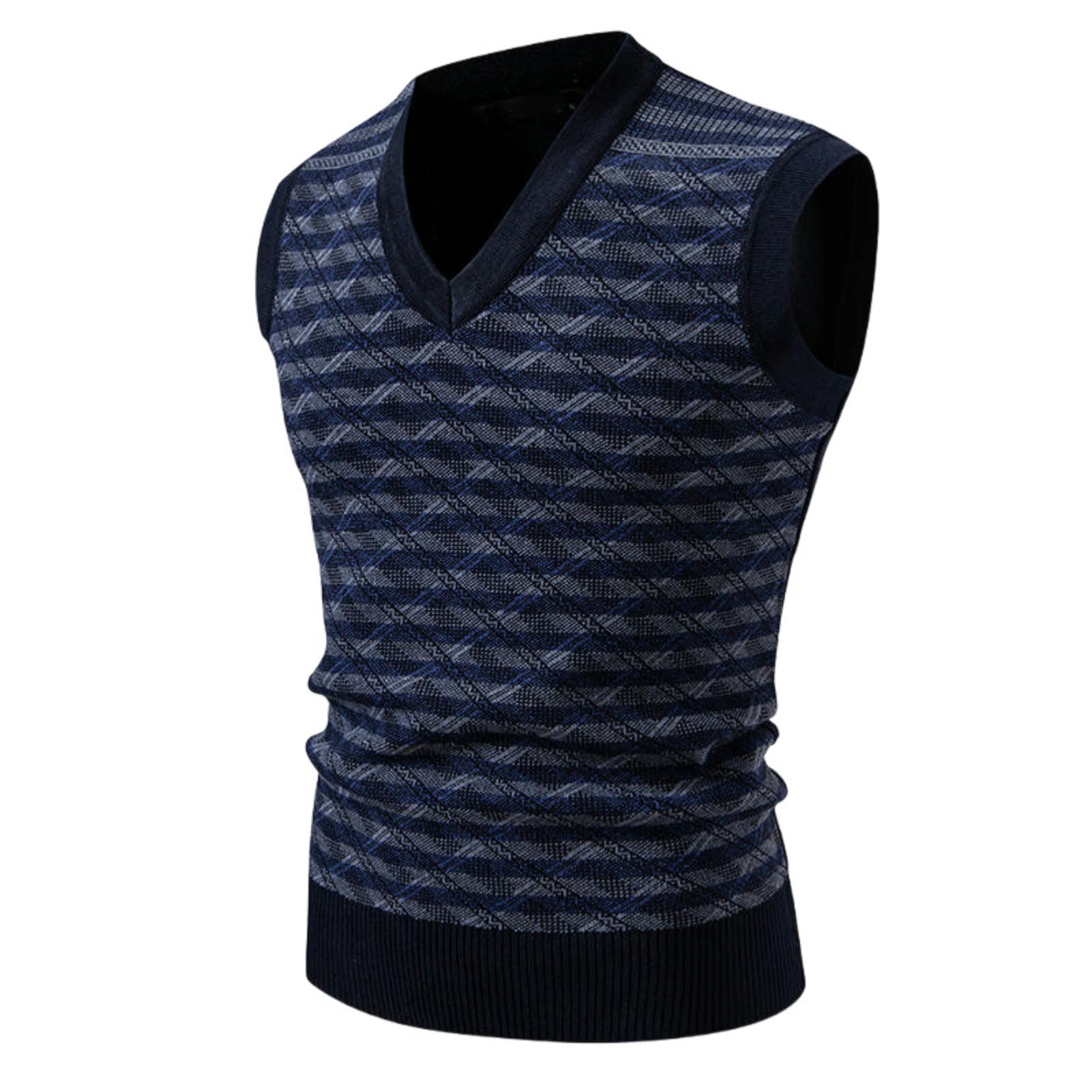 Chaleco de punto con cuello en V para hombre estilo coreano de otoño 8