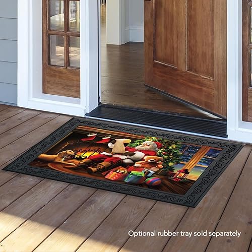 Miniatura 8 de Briarwood Lane Peace on Earth Dove - Felpudo de Navidad con rama de olivo para interiores y exteriores, 30 x 18 pulgadas