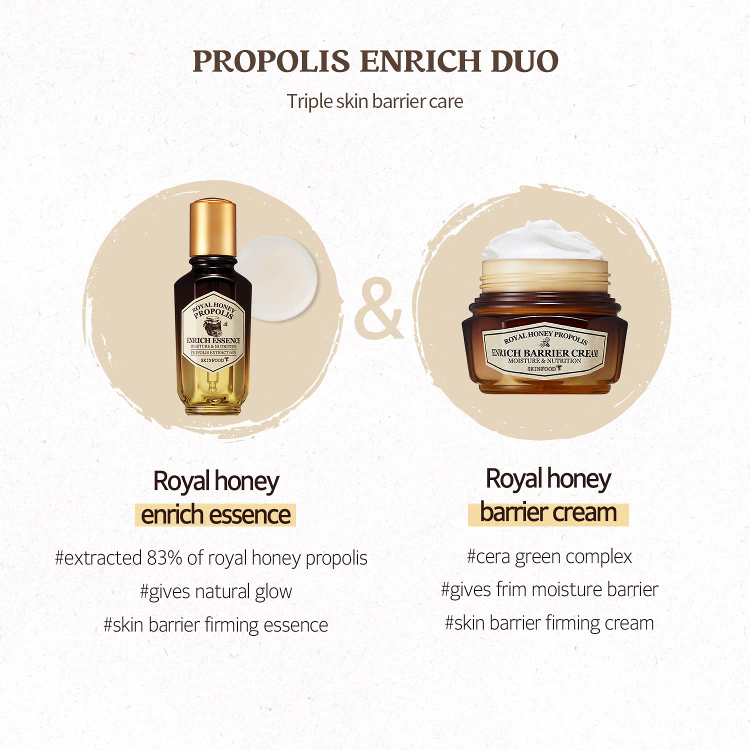 SKINFOOD Royal Honey Propolis Enrich Barrier Cream - 50% Black Bee Propolis & Royal Jelly Extract Face Cream - Propolis Serum for Skin - Royal Essence Facial Cream - 2.13 Fl. Oz (63 mL) - Image 8
