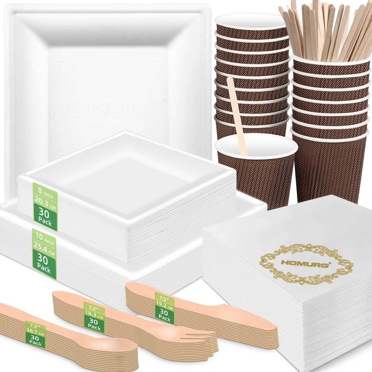 HOMURG Home Party Paper Plates and Napkins, Paper Cups