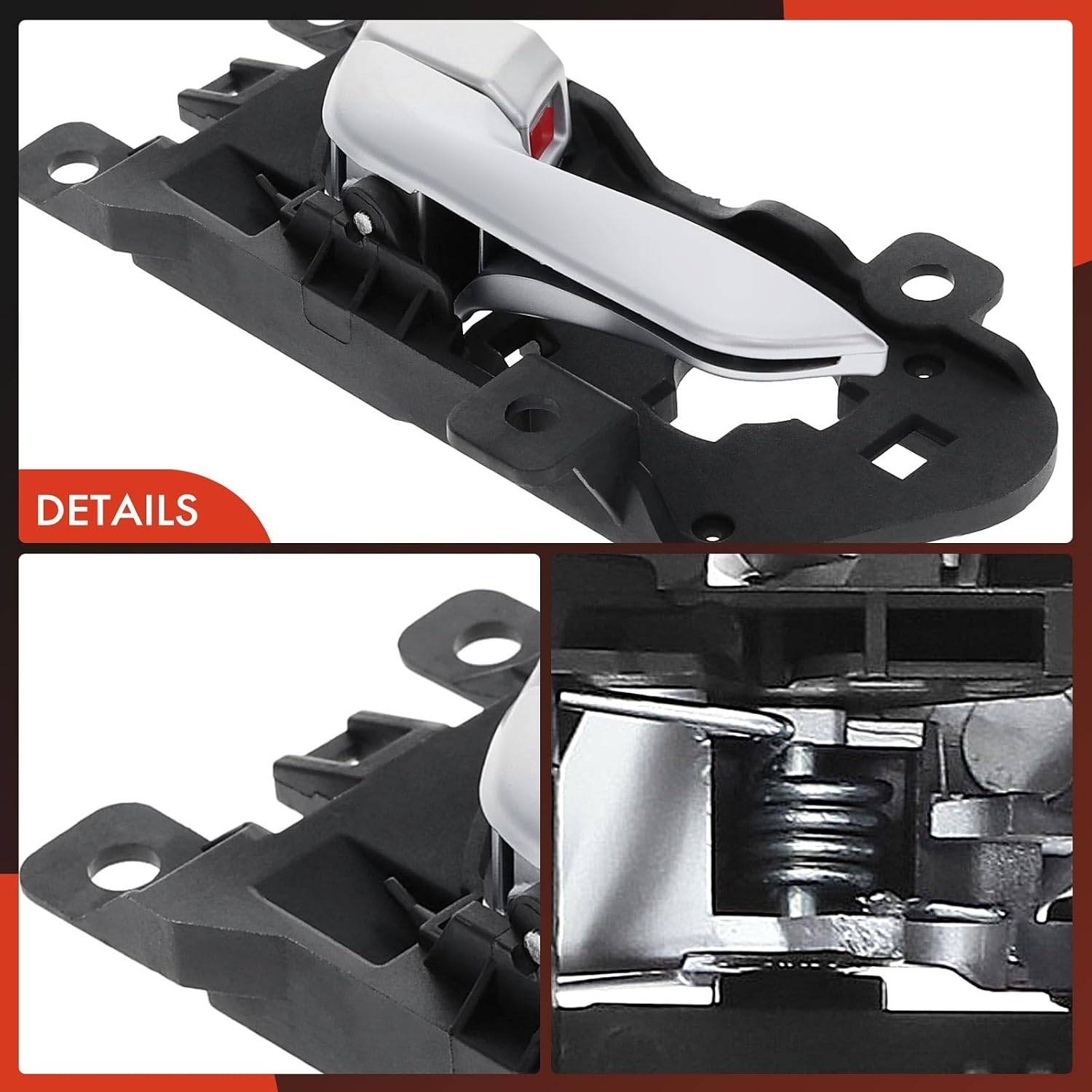A-Premium Front Left Driver Side Interior Door Handle Compatible with Hyundai Santa Fe 2013-2019, Santa Fe Sport 2013-2018, Santa Fe XL 2013-2019, Silver Handle and Knob, Replace# 826102W000SDH