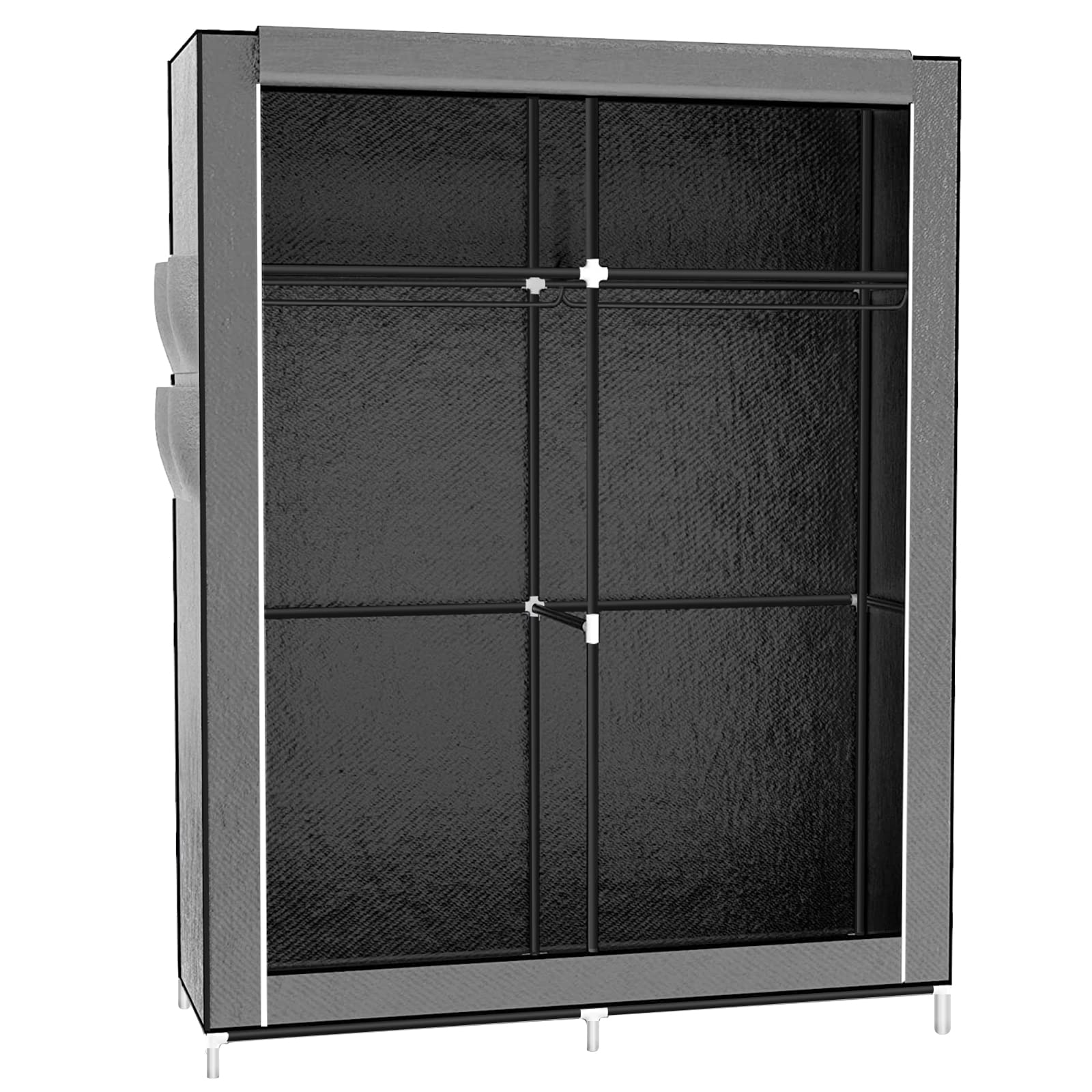 LANTUS Armario de Almacenamiento Plegable - Armario de Tela No Tejida con Cierre de Cremallera - Armario de Camping (105 x 45 x 170 cm), Color Gris Oscuro