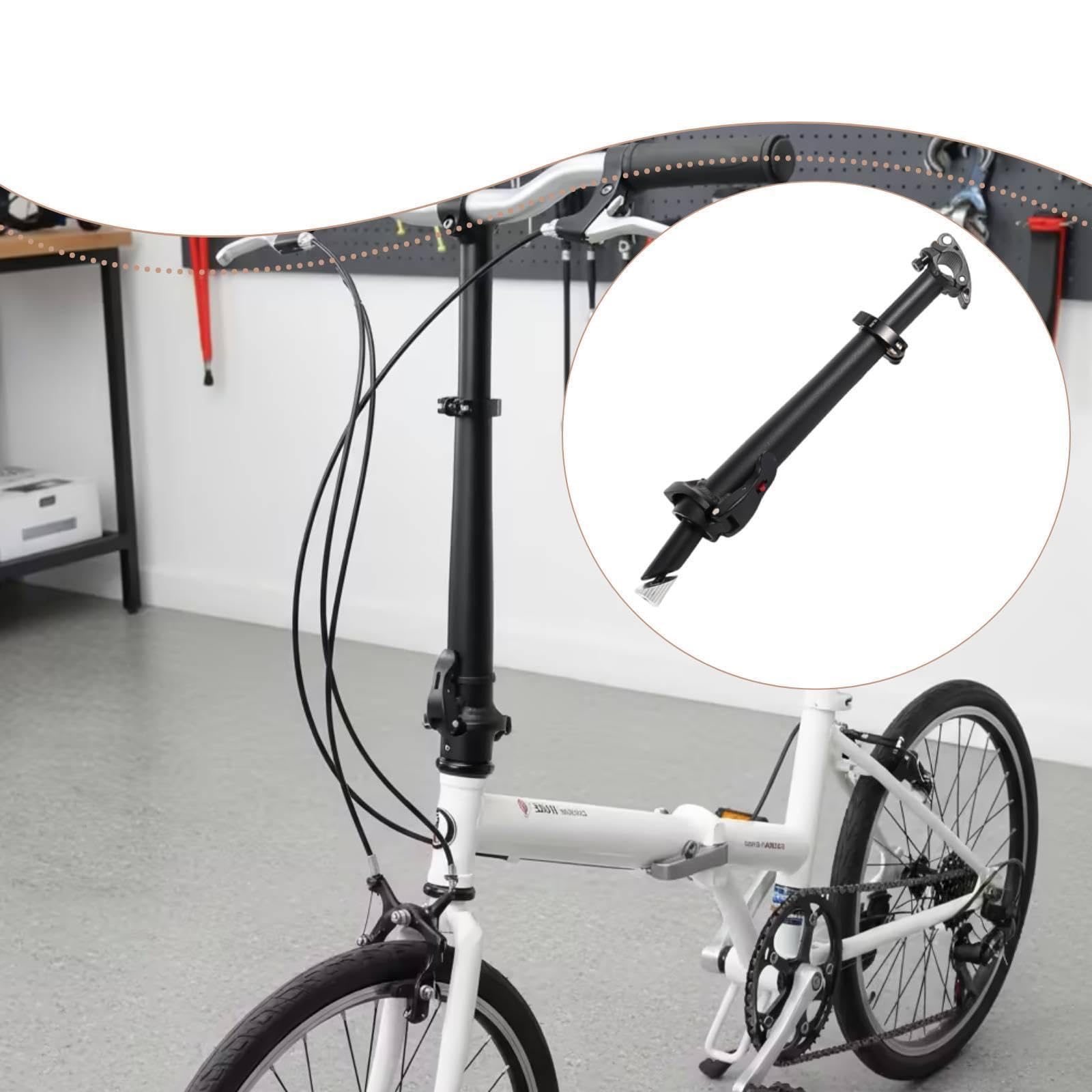 Attacco Manubrio Bici a Sgancio Rapido, Manubrio Pieghevole, Rialzo per Manubrio Bici, Lega di Alluminio, Altezza Regolabile, Componente Rialzo, Stelo, Style a