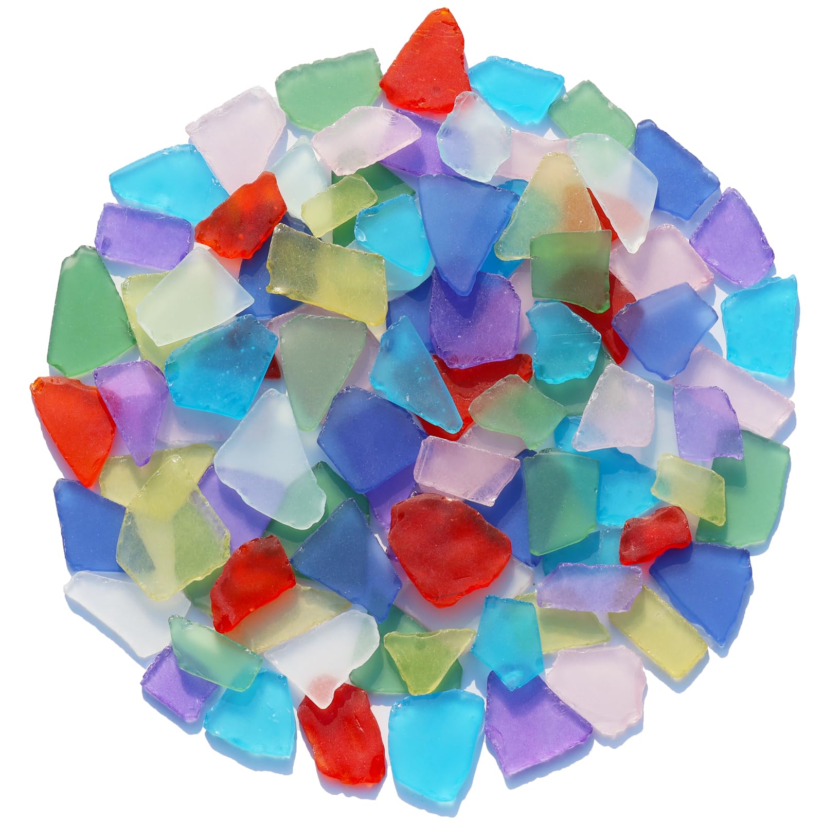 Sea Glass for Crafts - 14oz Colorful Frosted Seaglass Pieces - Vase Filler and Aquarium Ornament, DIY Craft Supplies for Art, Beach Weddings, and Home Decor